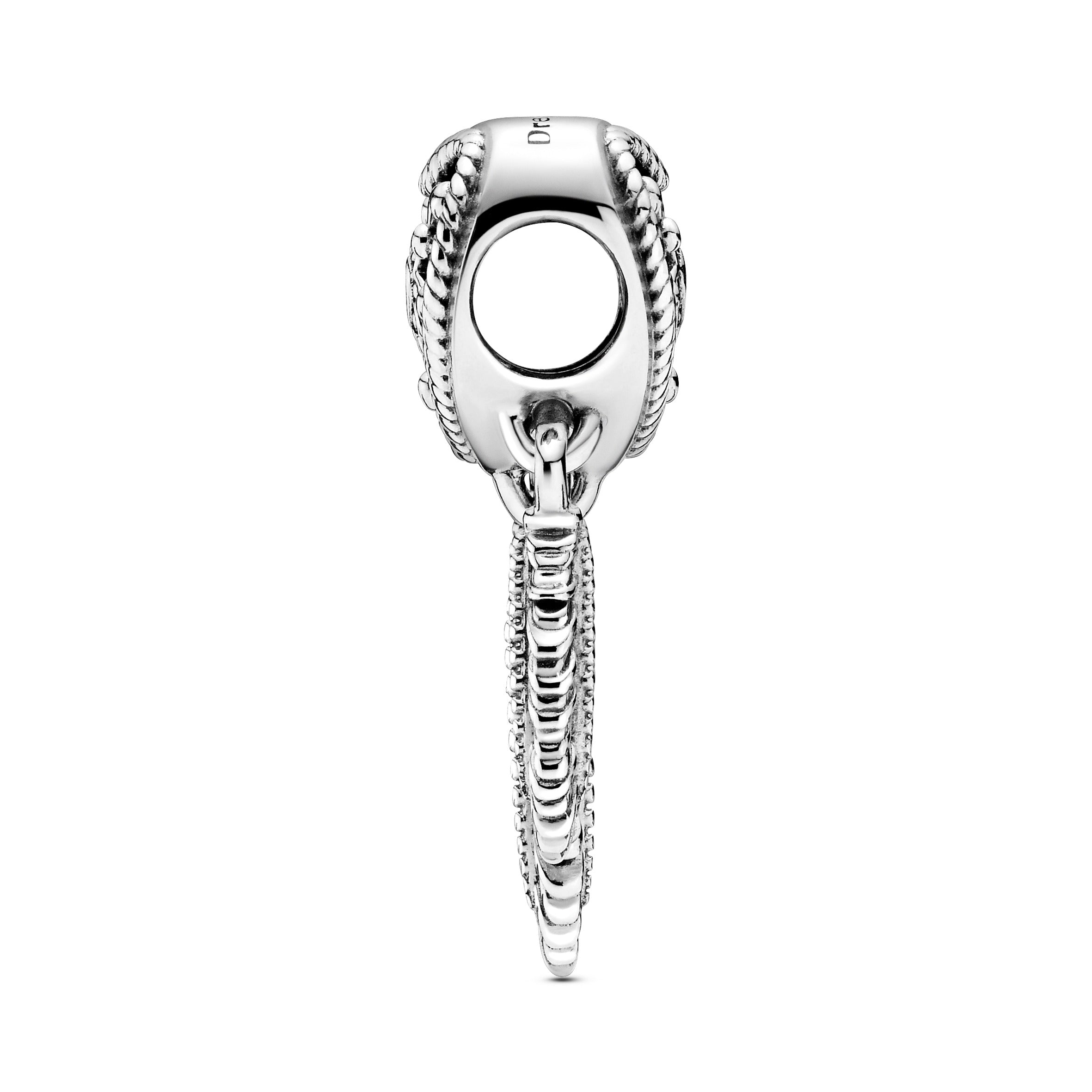 PANDORA Openwork Heart And Three Feathers Dreamcatcher Charm Sterling Silver Charms Bracelet Charm Jewelry Gift
