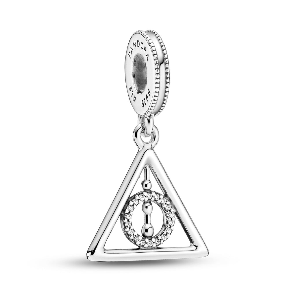PANDORA Harry Potter Deathly Hallows Dangle Charm Cubic Zirconia Silver Charms Bracelet Charm Jewelry Gift