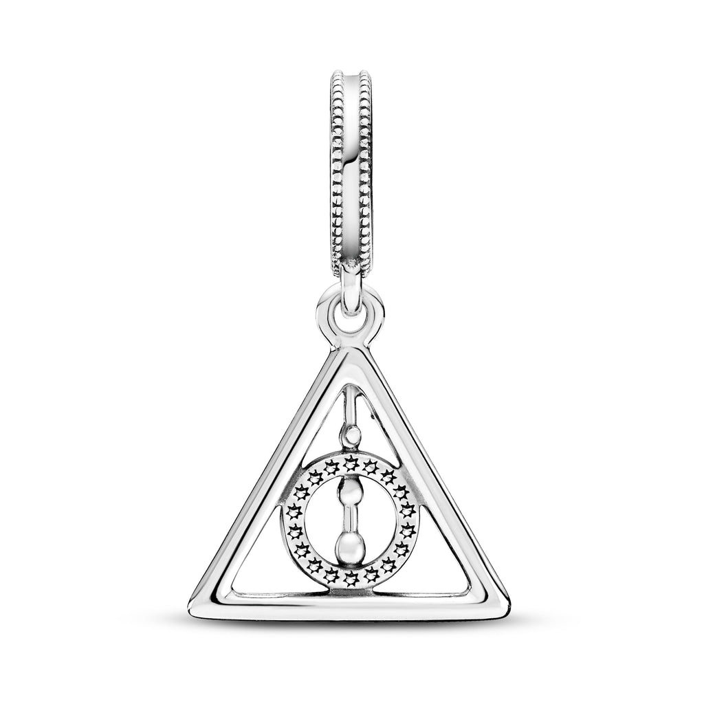 PANDORA Harry Potter Deathly Hallows Dangle Charm Cubic Zirconia Silver Charms Bracelet Charm Jewelry Gift