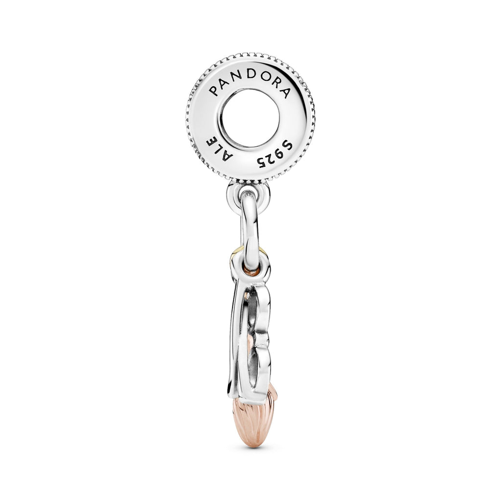 PANDORA Harry Potter Glasses Nimbus 2000 And Lightning Bolt Dangle Charm 14K Gold Plated Unique Metal Blend Charms Bracelet Charm Jewelry Gift