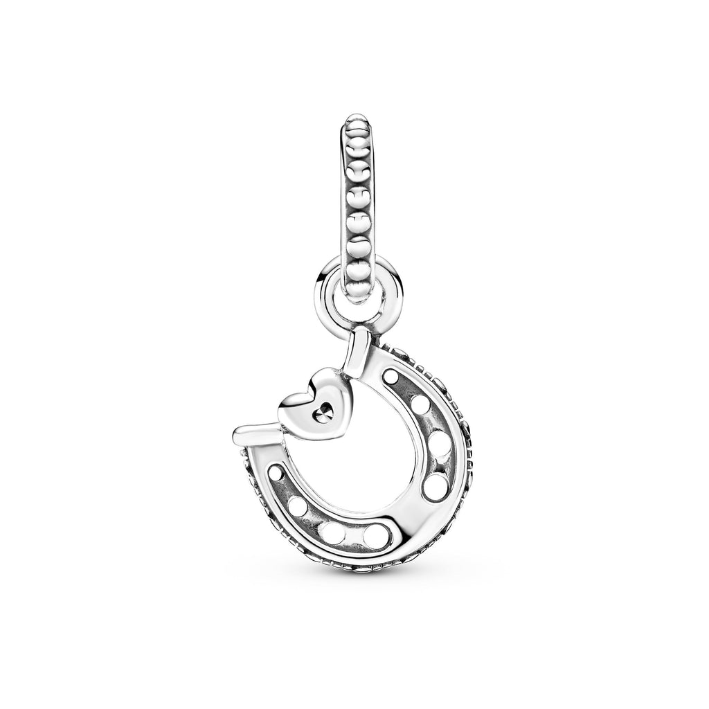 PANDORA Good Luck Horseshoe Dangle Charm Cubic Zirconia Silver Charms Bracelet Charm Jewelry Gift
