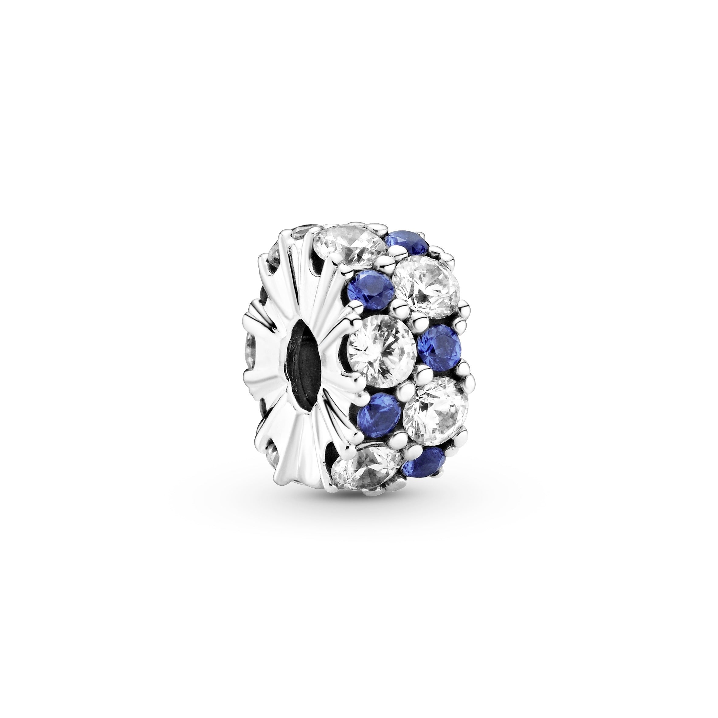 PANDORA Clear And Blue Sparkling Clip Charm Cubic Zirconia Weddings Charms Bracelet Charm Jewelry Gift