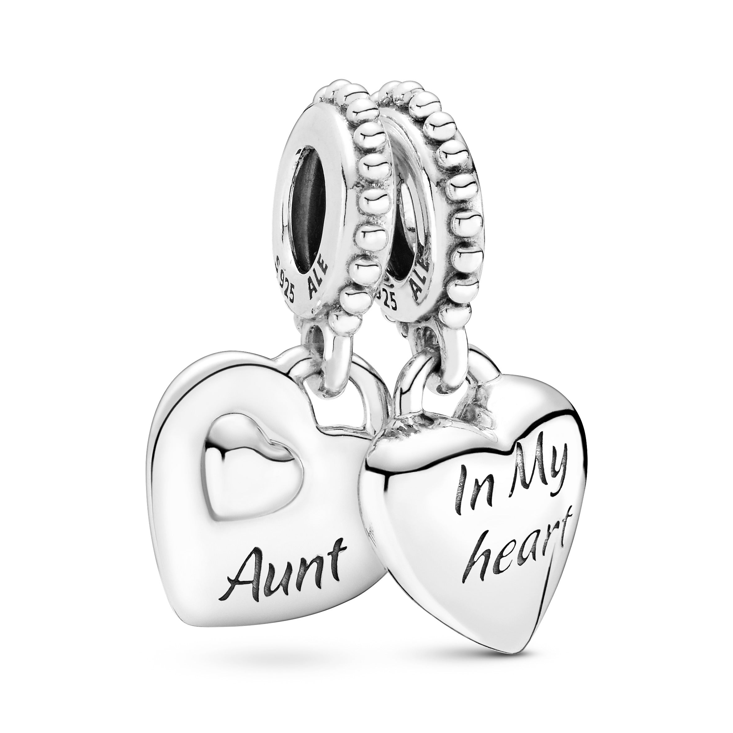PANDORA Aunt And Niece Split Heart Dangle Charm Cubic Zirconia Silver Family And Friends Charms Bracelet Charm Jewelry Gift