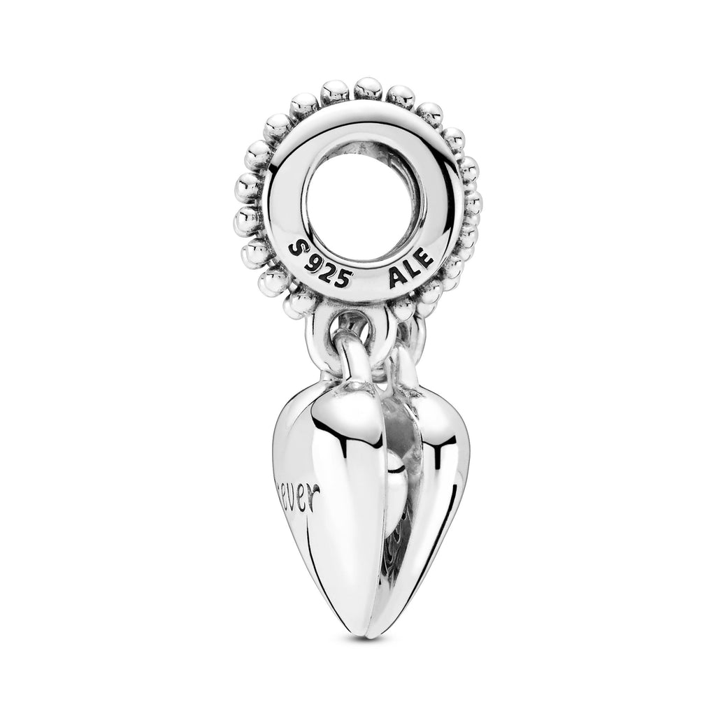 PANDORA Aunt And Niece Split Heart Dangle Charm Cubic Zirconia Silver Family And Friends Charms Bracelet Charm Jewelry Gift