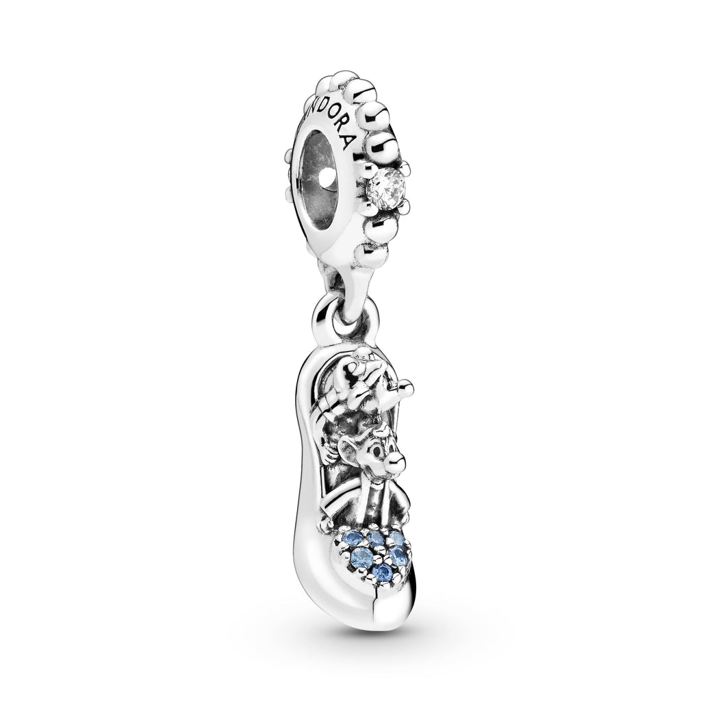 PANDORA Disney Cinderella Glass Slipper And Mice Dangle Charm Cubic Zirconia Blue Disney X PANDORA Charms Bracelet Charm Jewelry Gift
