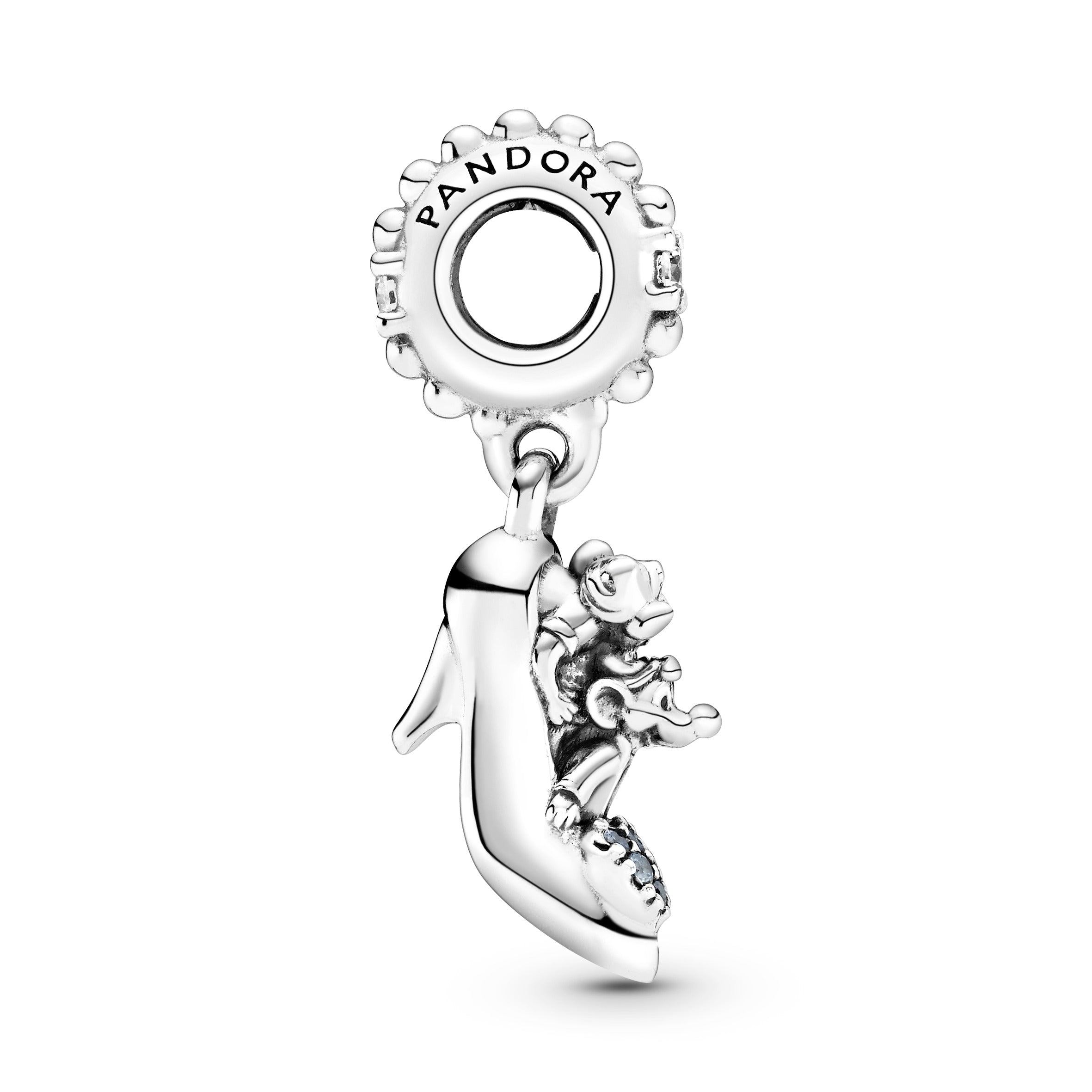 PANDORA Disney Cinderella Glass Slipper And Mice Dangle Charm Cubic Zirconia Blue Disney X PANDORA Charms Bracelet Charm Jewelry Gift