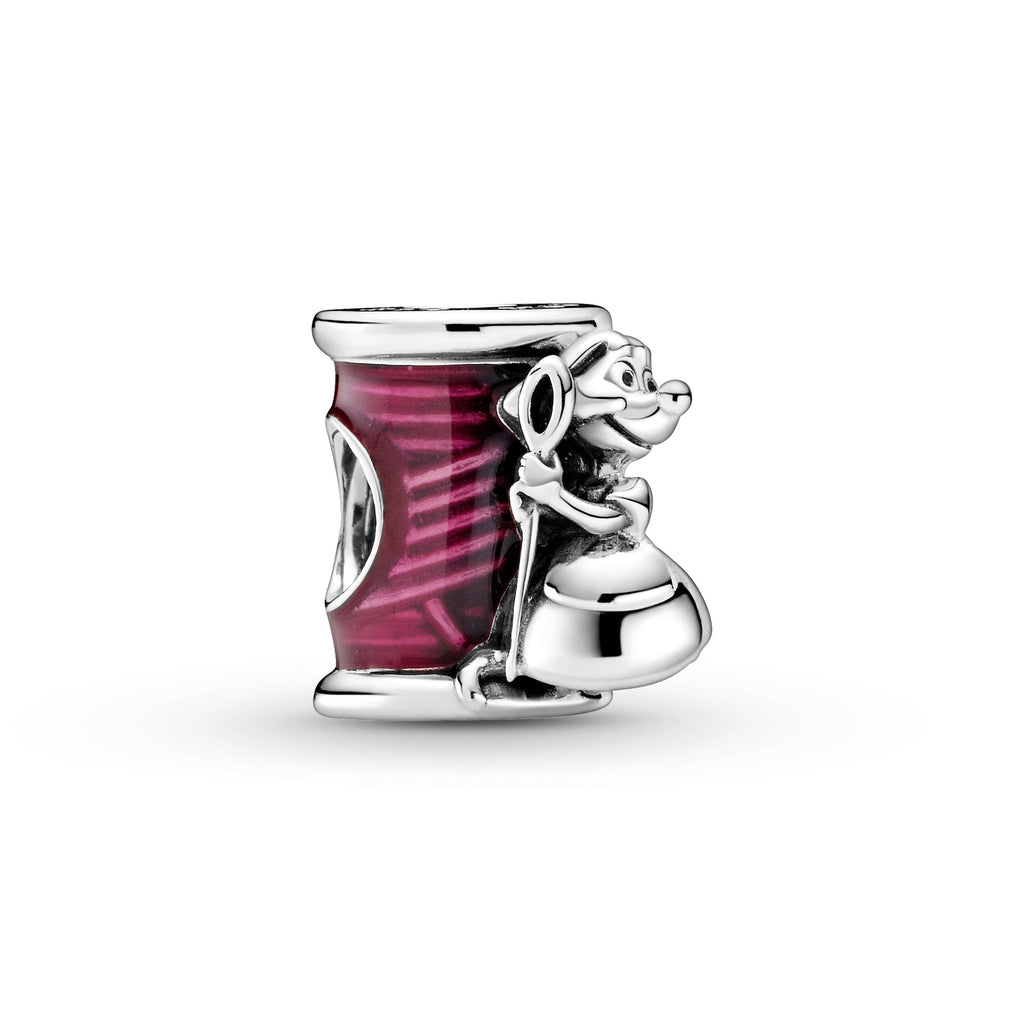 PANDORA Disney Cinderella Suzy Mouse Needle And Thread Charm Enamel Pink Disney X PANDORA Charms Bracelet Charm Jewelry Gift