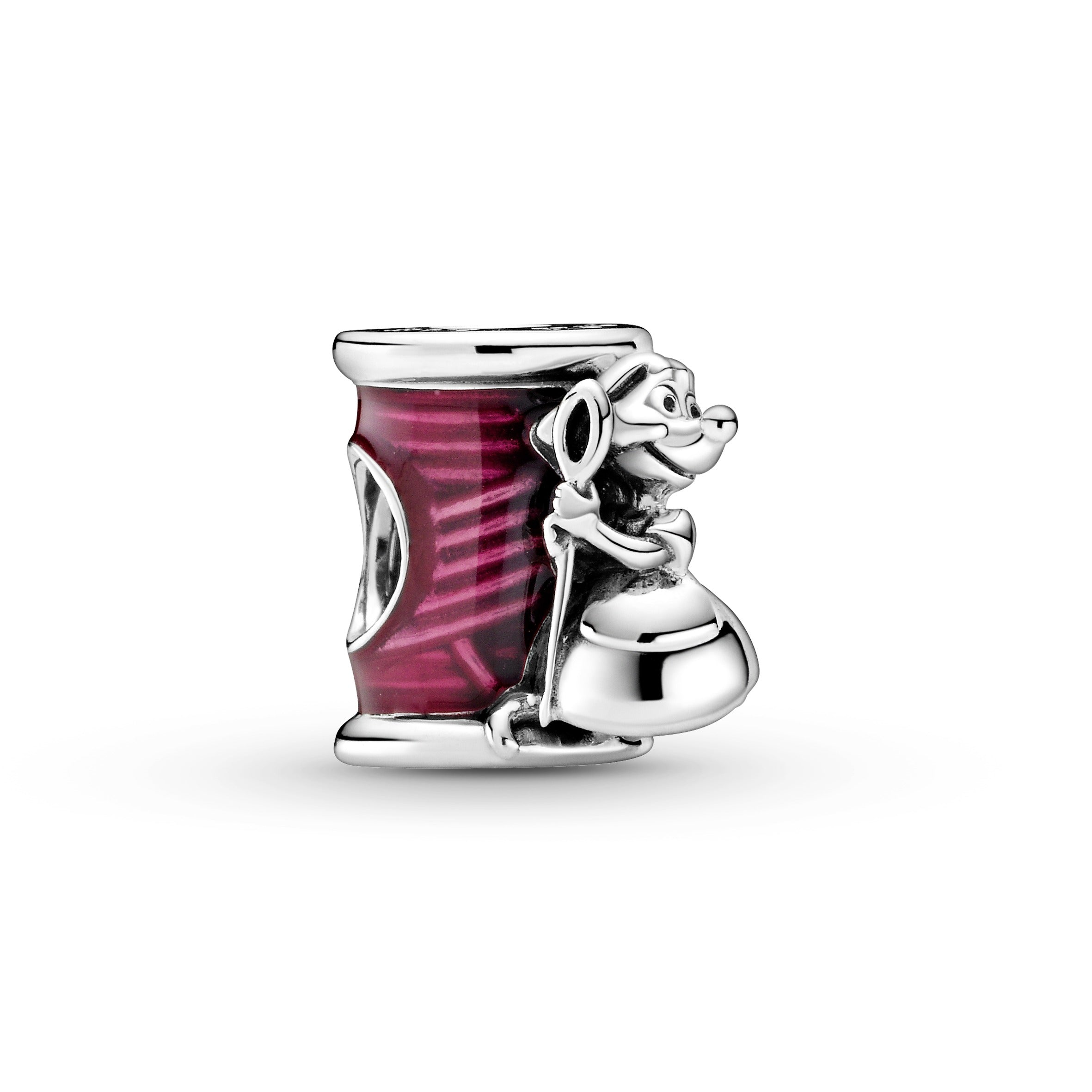 PANDORA Disney Cinderella Suzy Mouse Needle And Thread Charm Enamel Pink Disney X PANDORA Charms Bracelet Charm Jewelry Gift