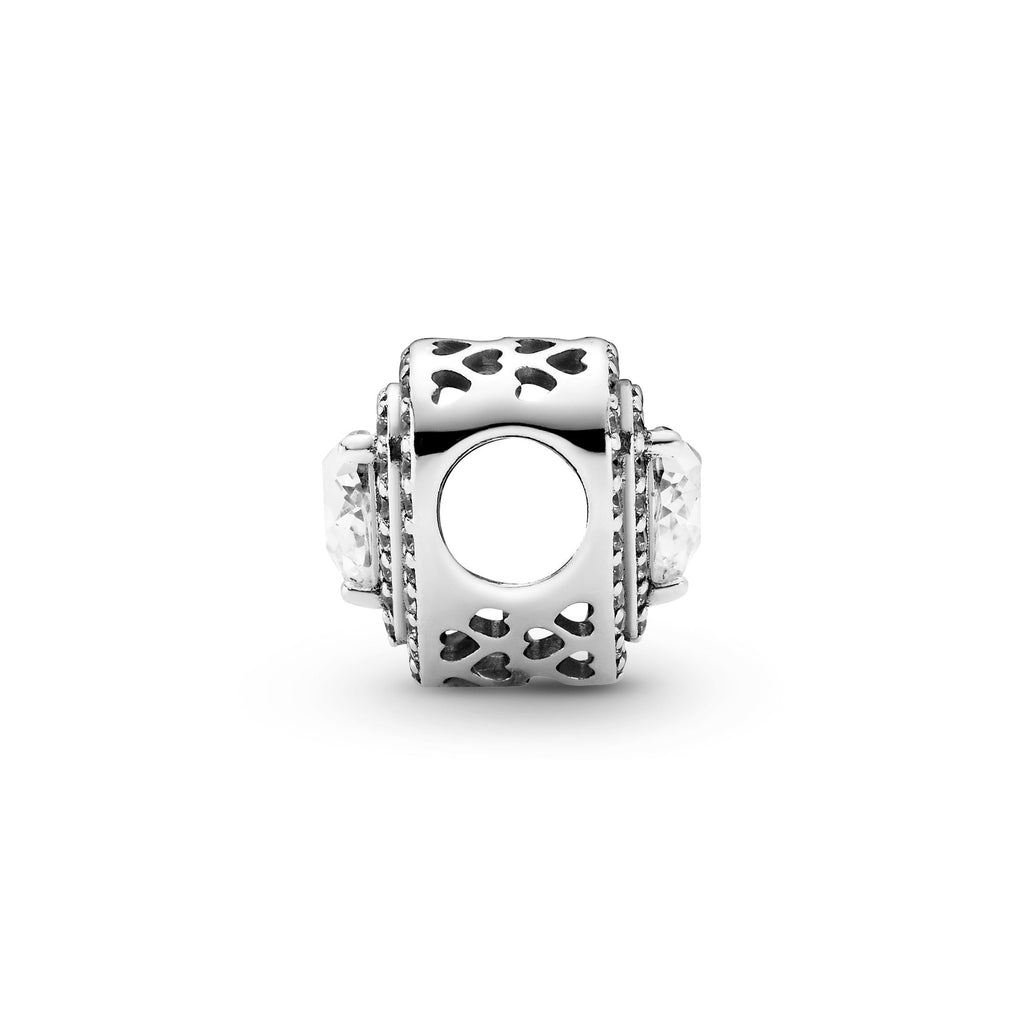 PANDORA Sparkling Levelled Hearts Charm Cubic Zirconia Silver Weddings Charms Bracelet Charm Jewelry Gift