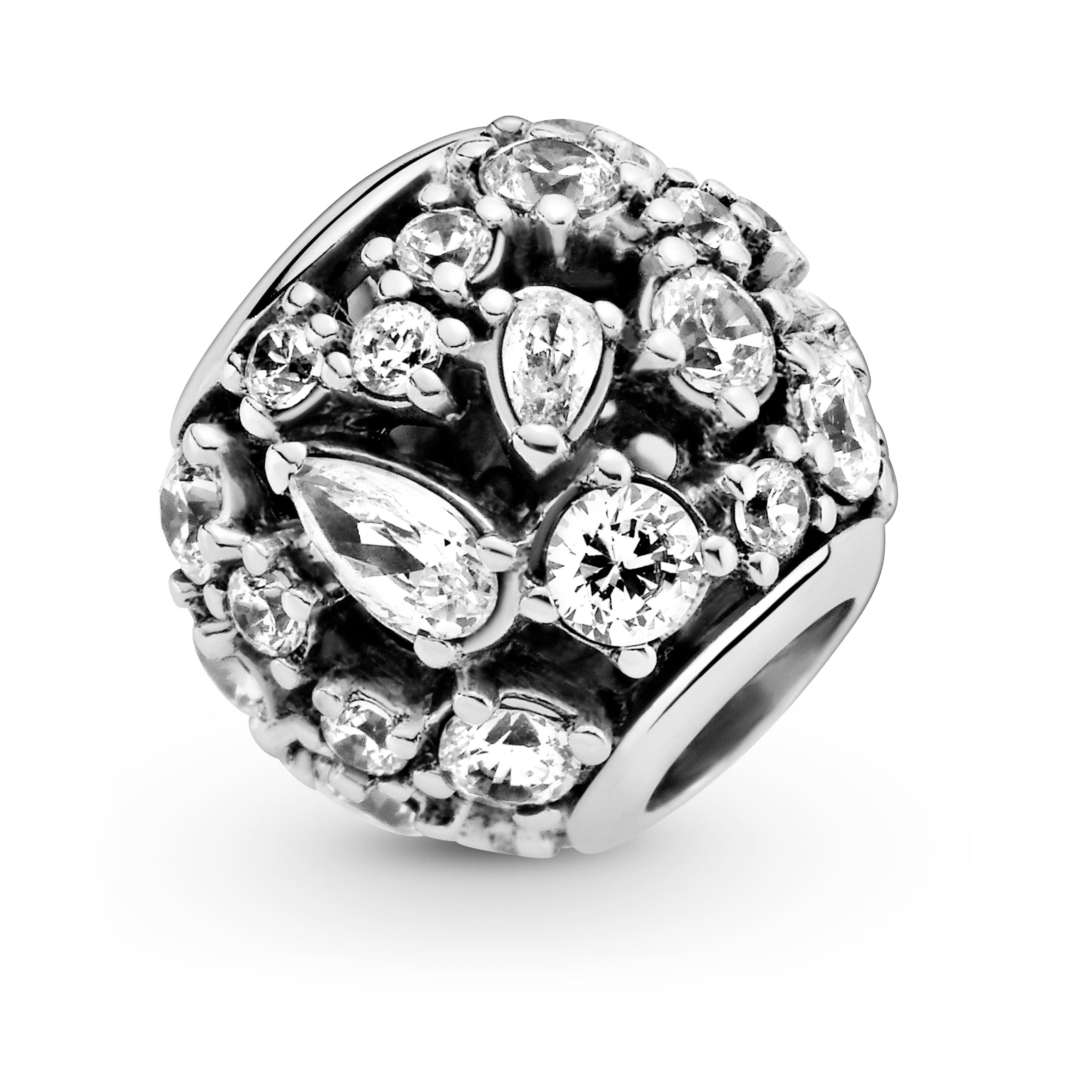 PANDORA Sparkling Round Openwork Charm Cubic Zirconia Weddings Charms Bracelet Charm Jewelry Gift