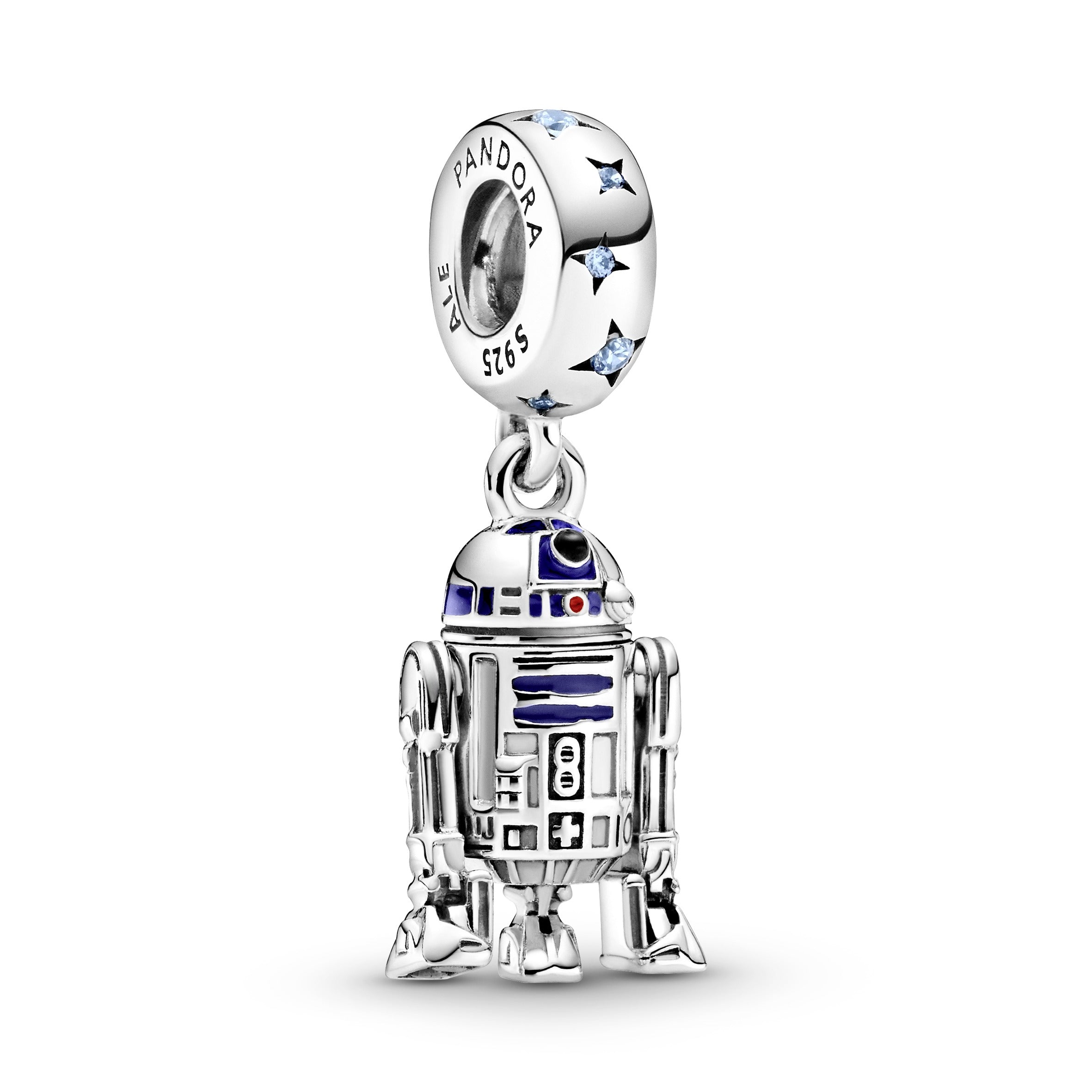 PANDORA Star Wars R2-D2 Dangle Charm Cubic Zirconia Silver Charms Bracelet Charm Jewelry Gift