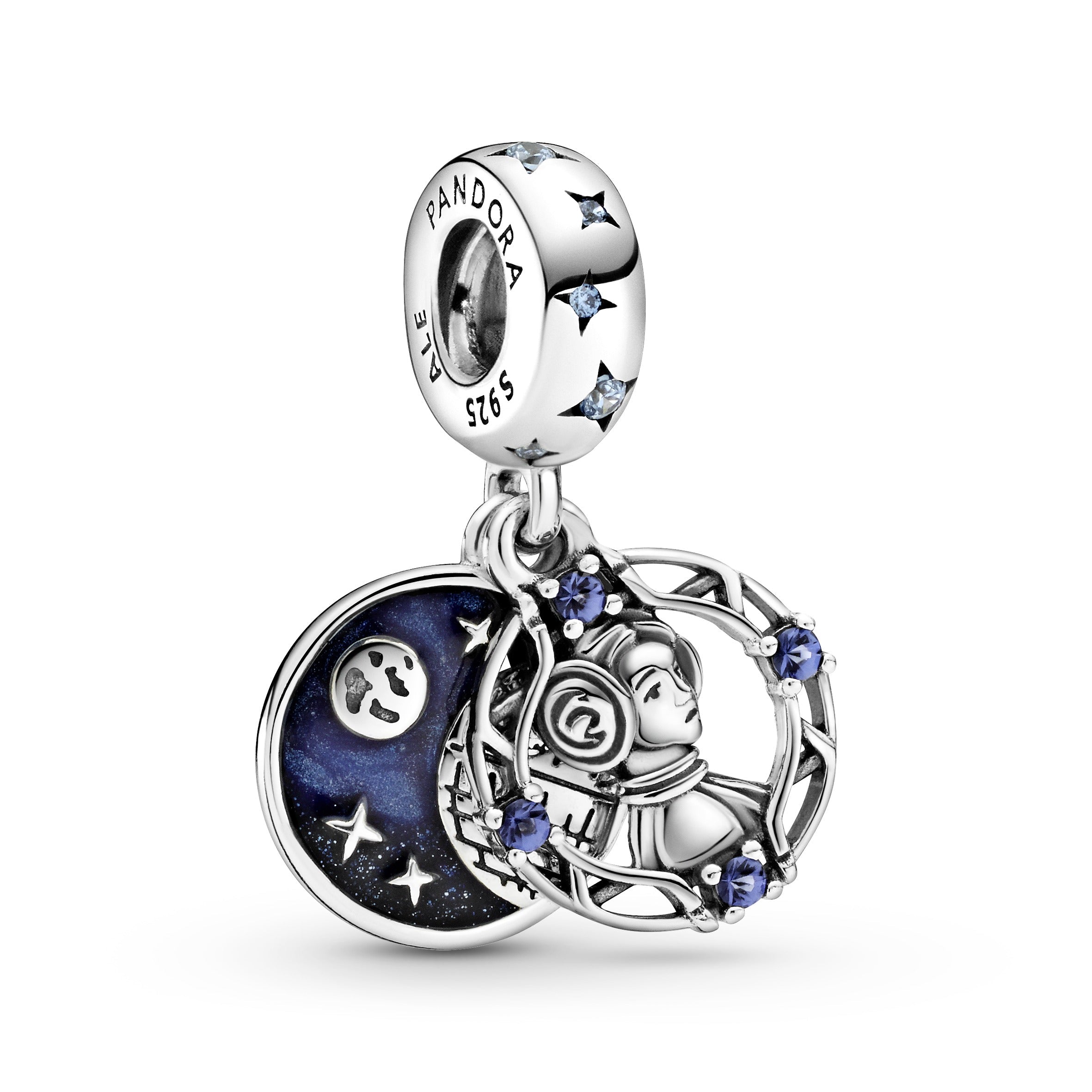 PANDORA Star Wars Princess Leia Double Dangle Charm Cubic Zirconia Blue Charms Bracelet Charm Jewelry Gift