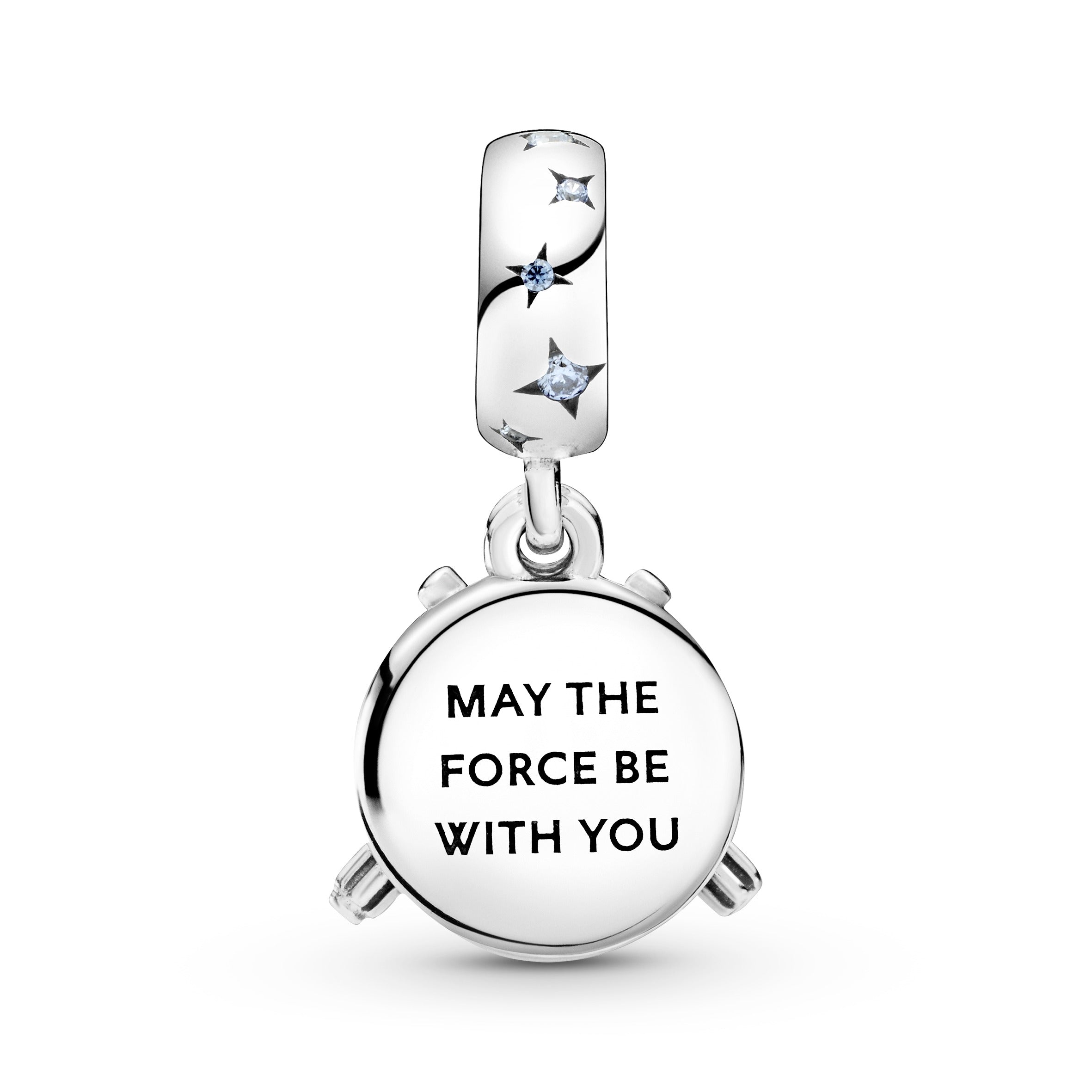 PANDORA Star Wars Lightsaber Double Dangle Charm Cubic Zirconia Blue Charms Bracelet Charm Jewelry Gift