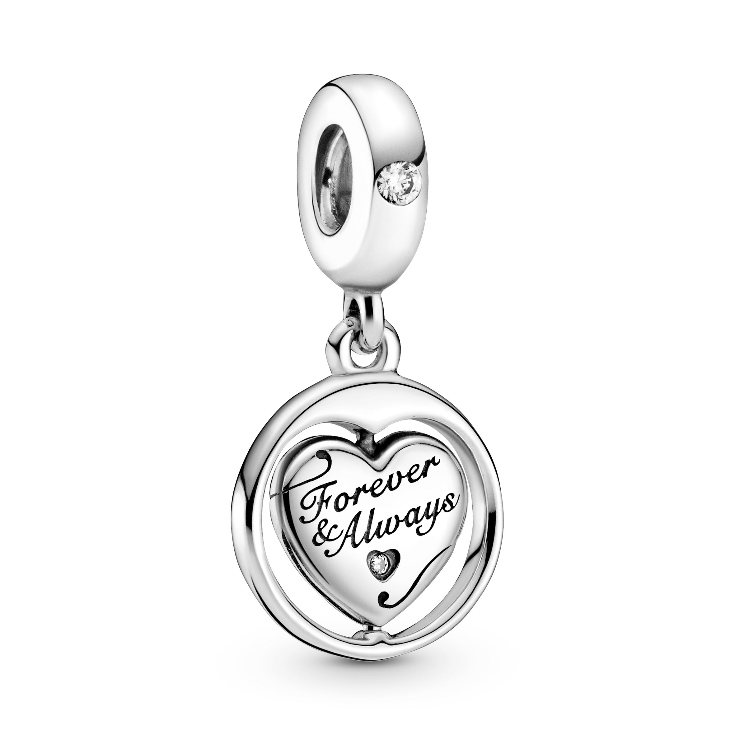 PANDORA Spinning Forever And Always Soulmate Dangle Charm Sterling Silver Charms Bracelet Charm Jewelry Gift
