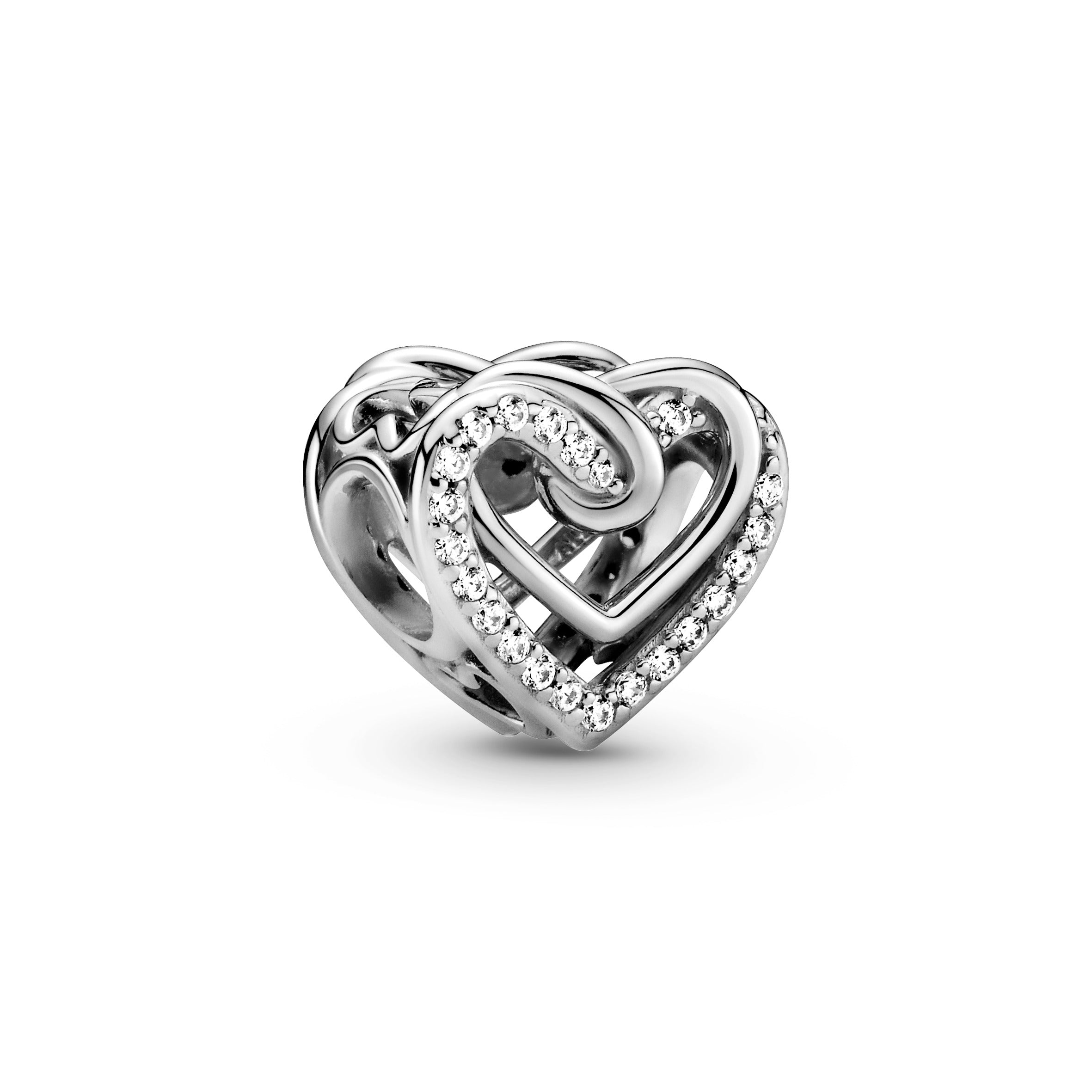 PANDORA Sparkling Entwined Hearts Charm Sterling Silver Charms Bracelet Charm Jewelry Gift