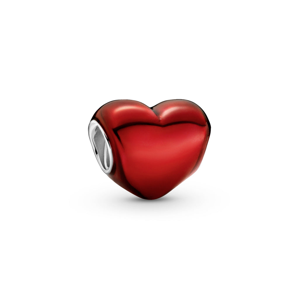 PANDORA Metallic Red Heart Charm Enamel Silver Charms Bracelet Charm Jewelry Gift