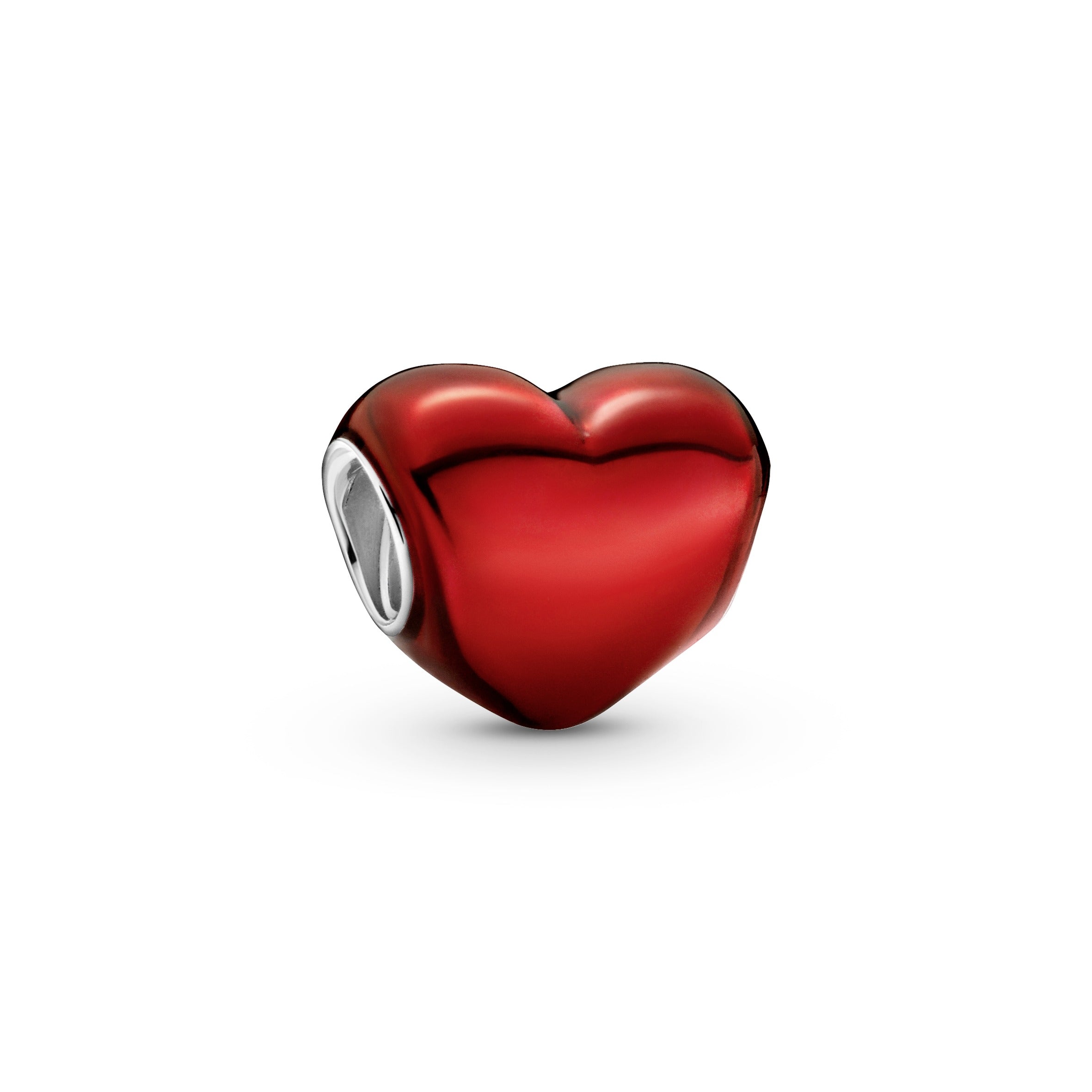 PANDORA Metallic Red Heart Charm Enamel Silver Charms Bracelet Charm Jewelry Gift