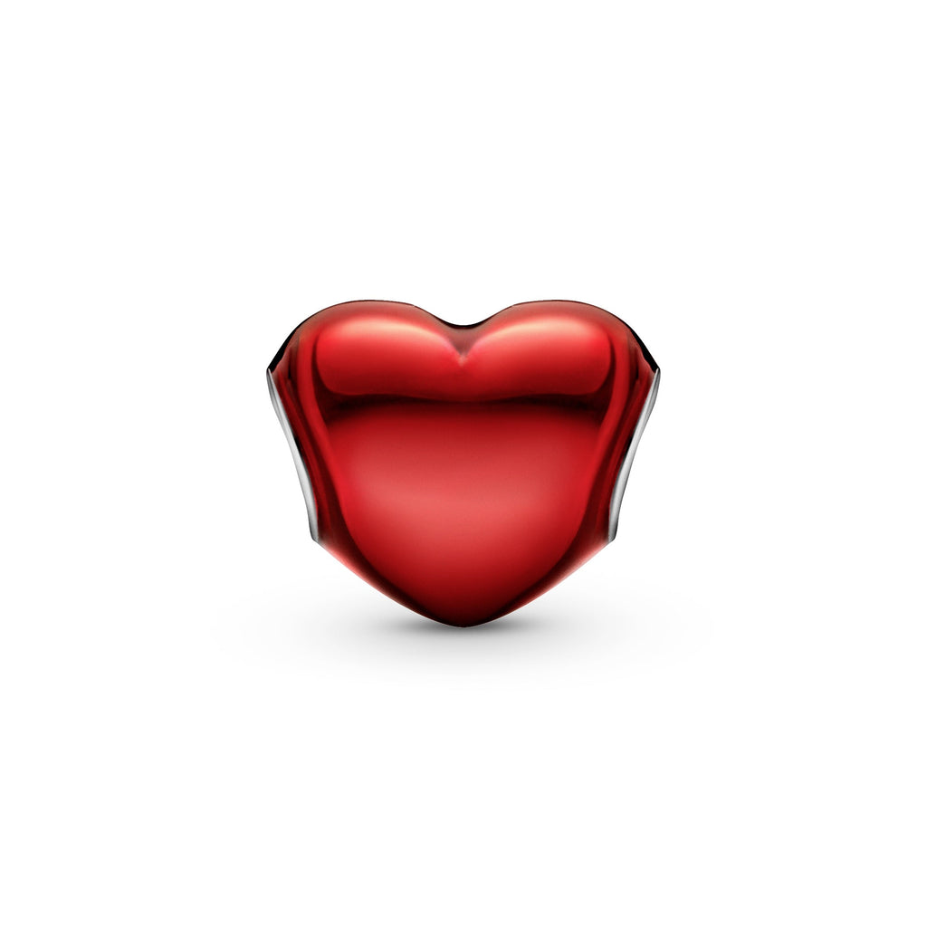PANDORA Metallic Red Heart Charm Enamel Silver Charms Bracelet Charm Jewelry Gift