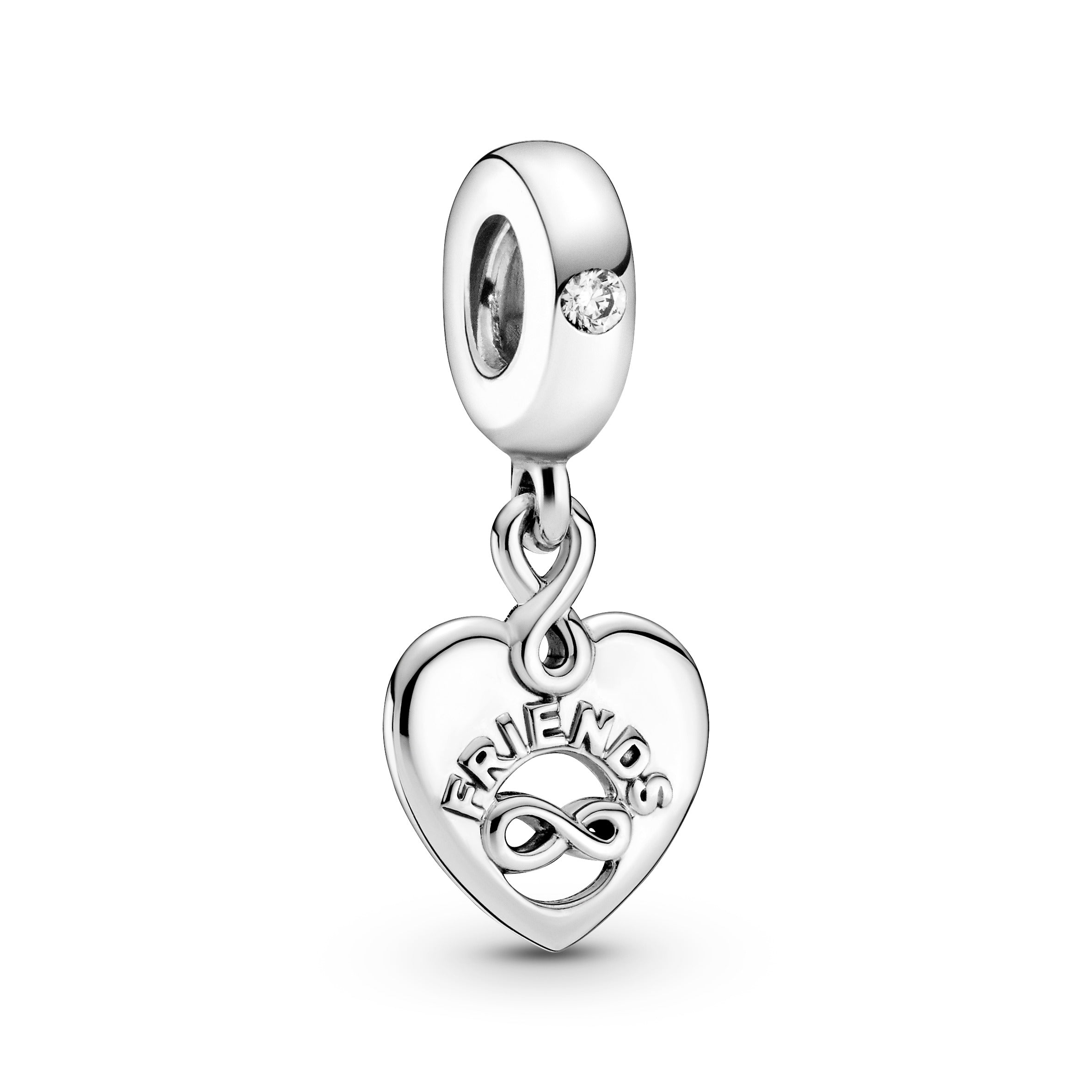 PANDORA Friends Forever Heart Dangle Charm Sterling Silver Charms Bracelet Charm Jewelry Gift