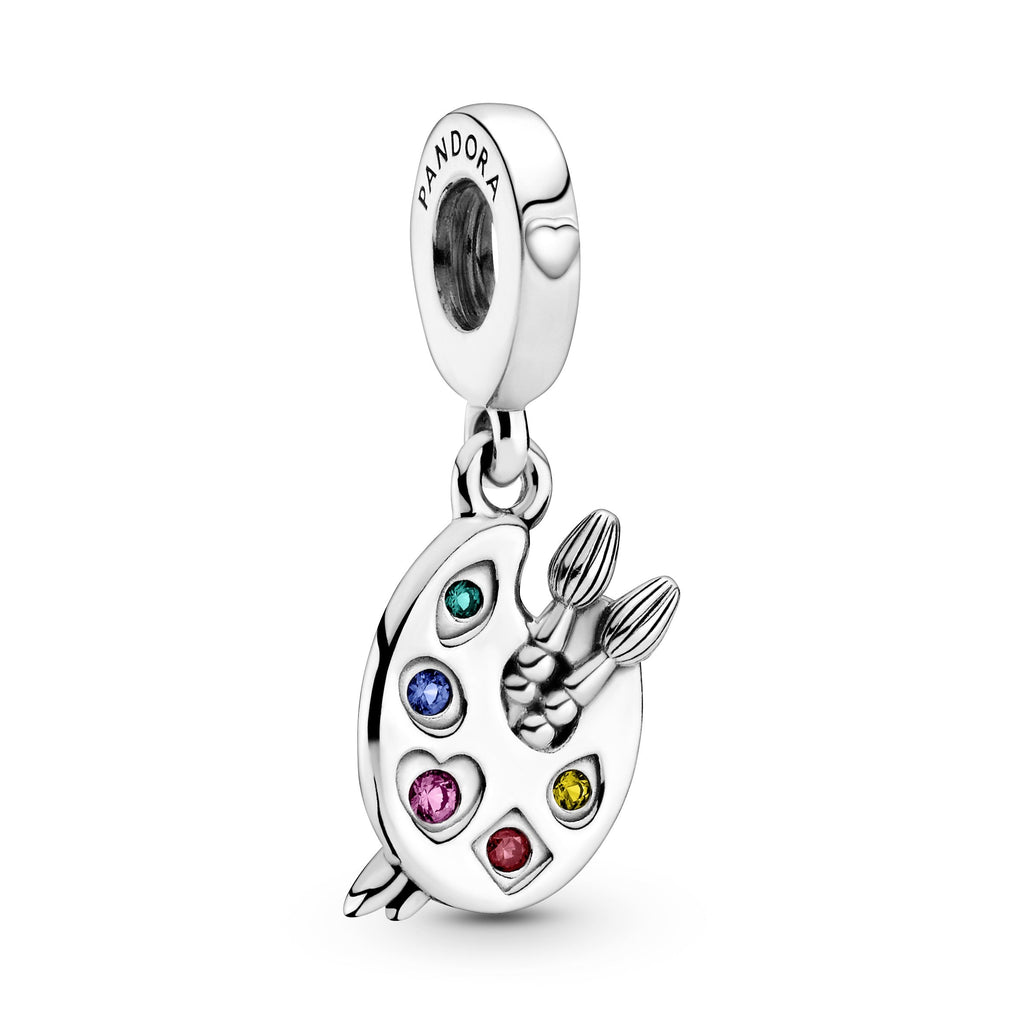 PANDORA Artist S Palette Dangle Charm Crystals Blue Hobbies Charms Bracelet Charm Jewelry Gift