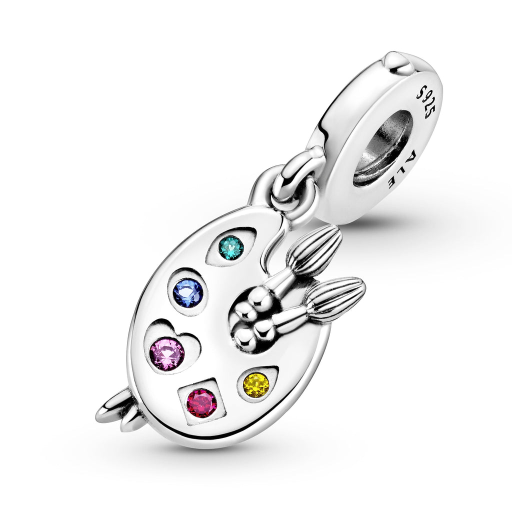 PANDORA Artist S Palette Dangle Charm Crystals Blue Hobbies Charms Bracelet Charm Jewelry Gift