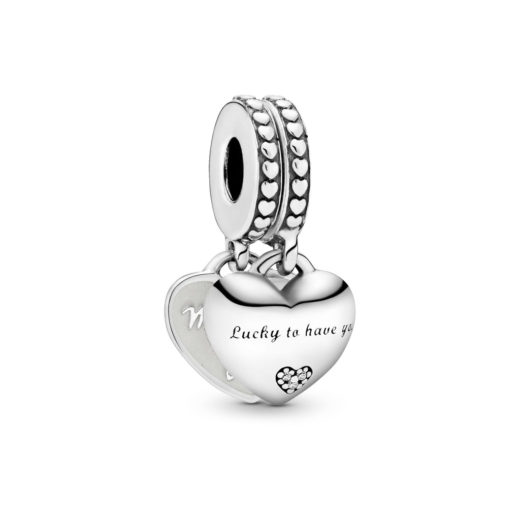PANDORA Daughter- And Mother In Law Split Dangle Charm Cubic Zirconia Family And Friends Charms Bracelet Charm Jewelry Gift