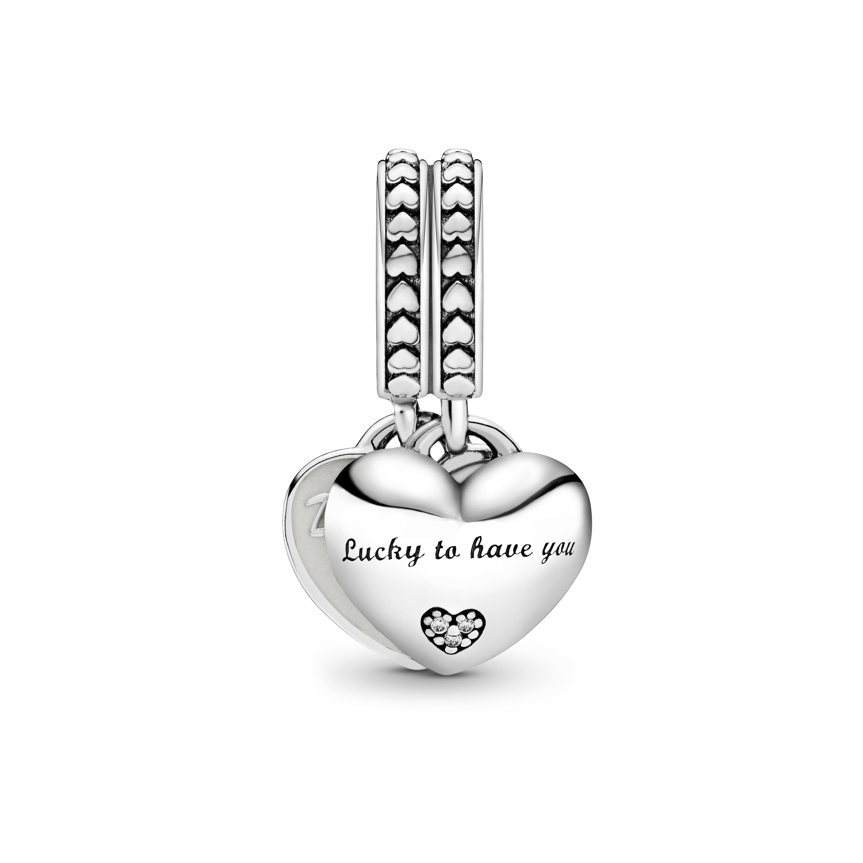 PANDORA Daughter- And Mother In Law Split Dangle Charm Cubic Zirconia Family And Friends Charms Bracelet Charm Jewelry Gift