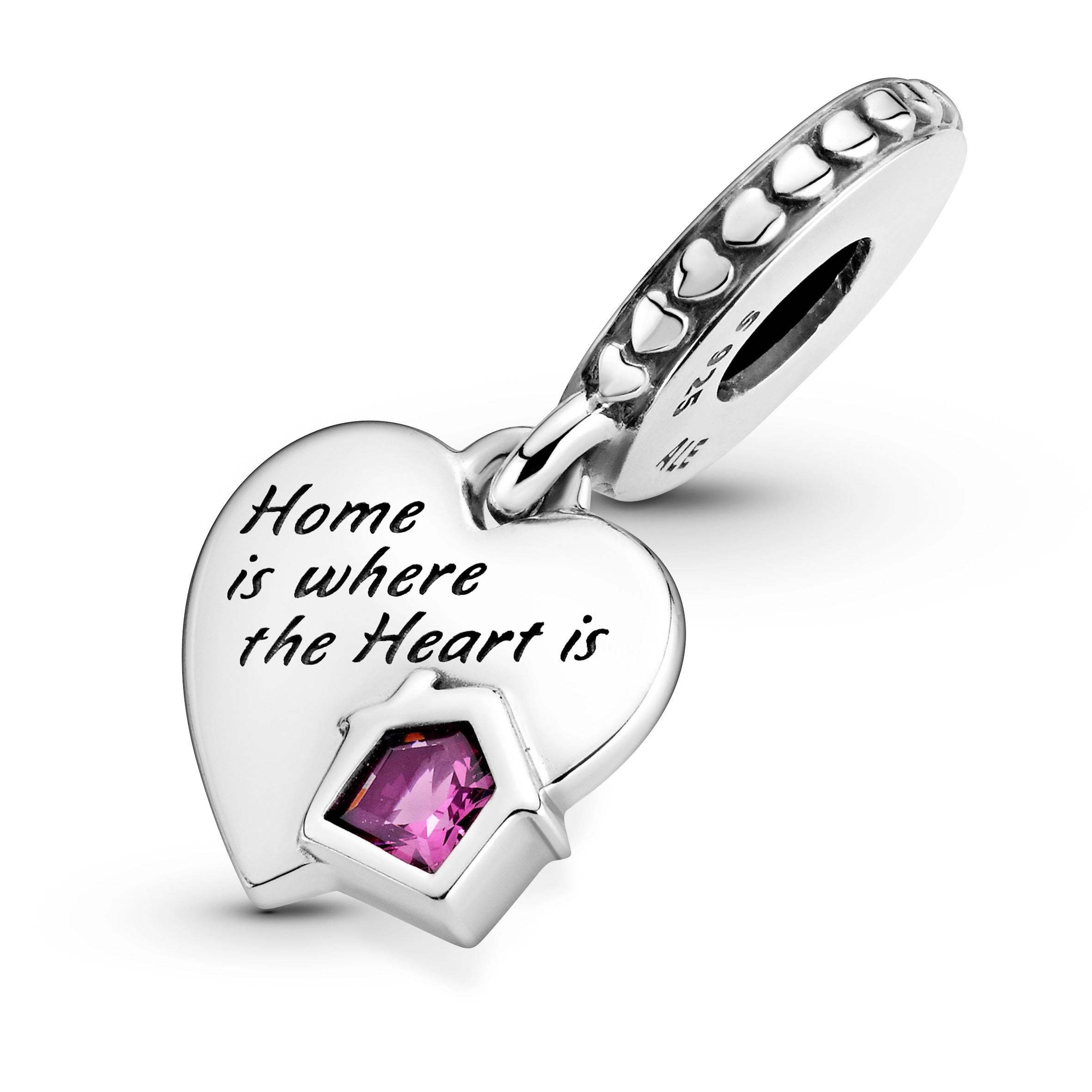 PANDORA Love My Home Heart Dangle Charm Sterling Silver Pink Family And Friends Charms Bracelet Charm Jewelry Gift