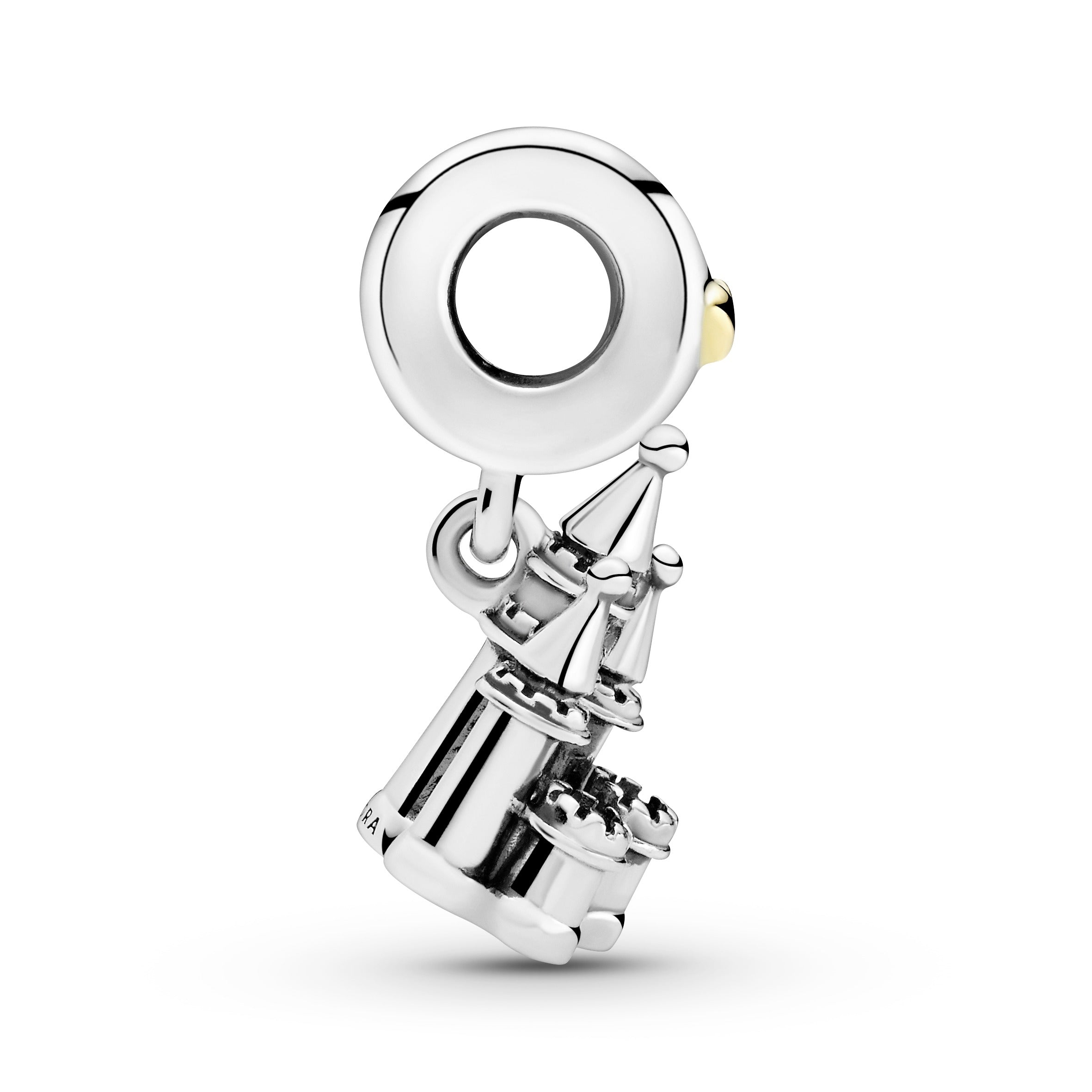 PANDORA Two-tone Castle Dangle Charm 14K Gold Charms Bracelet Charm Jewelry Gift