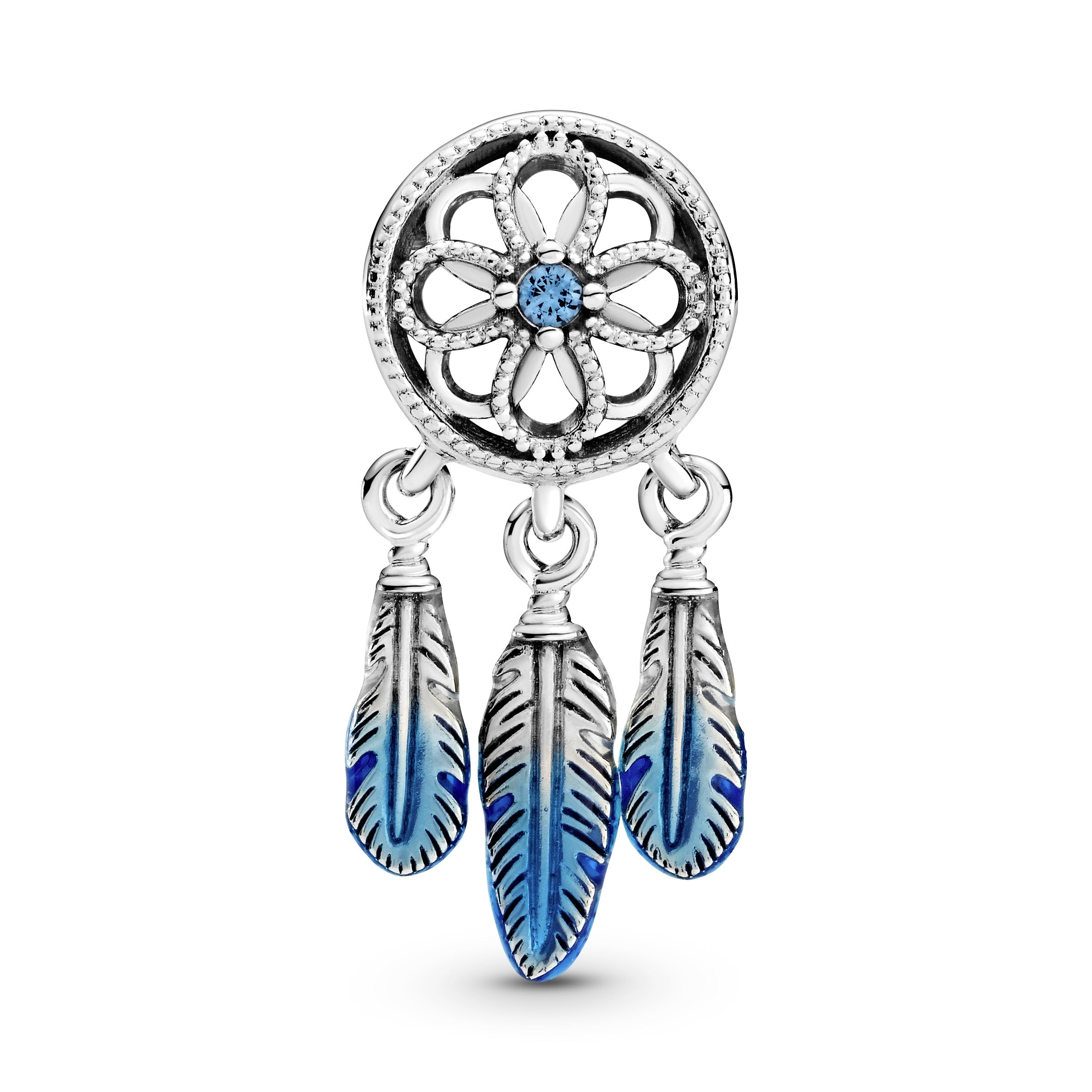 PANDORA Blue Dreamcatcher Charm Cubic Zirconia Symbols And Colours Charms Bracelet Charm Jewelry Gift