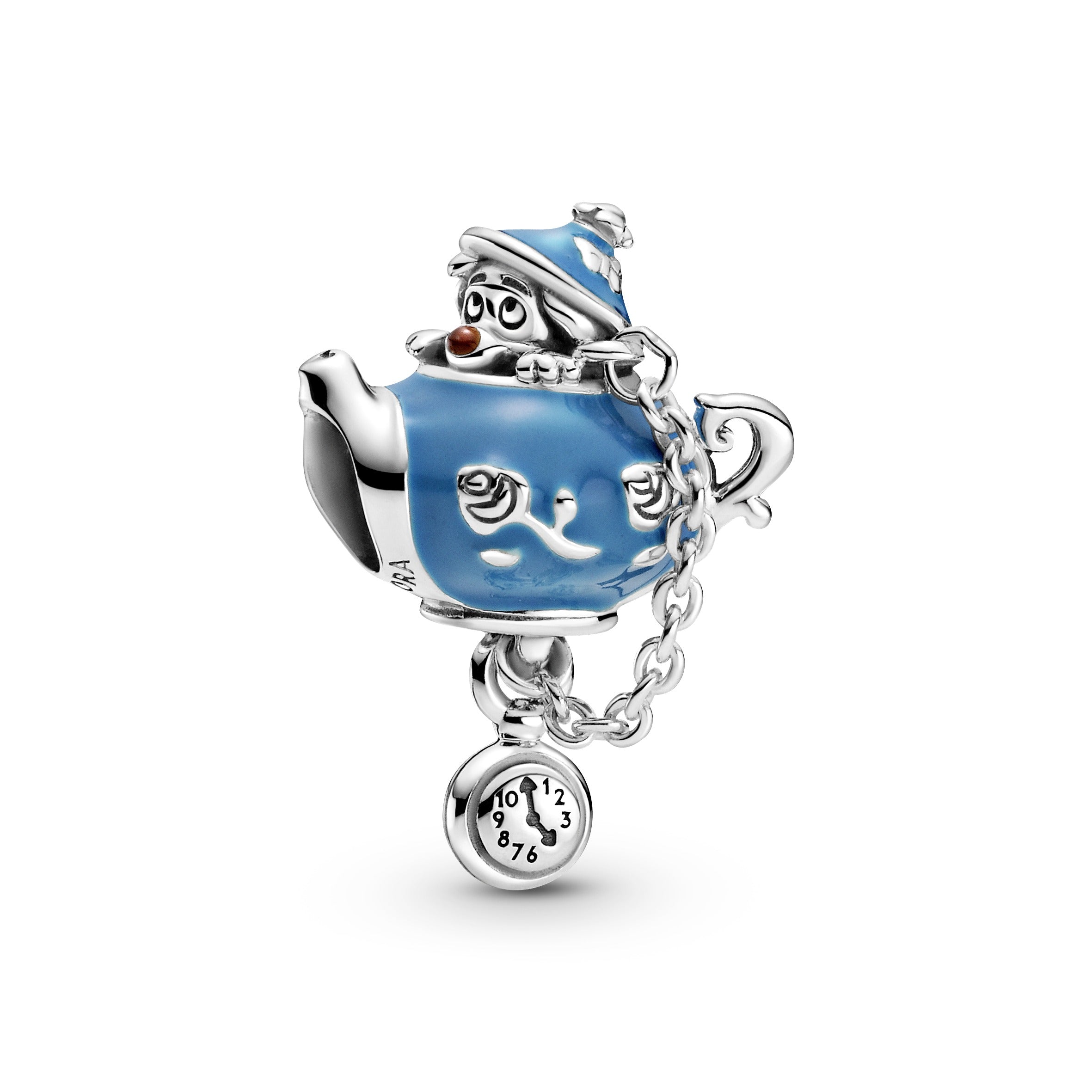 PANDORA Disney Alice In Wonderland Unbirthday Party Teapot Charm Enamel Blue Disney X PANDORA Charms Bracelet Charm Jewelry Gift