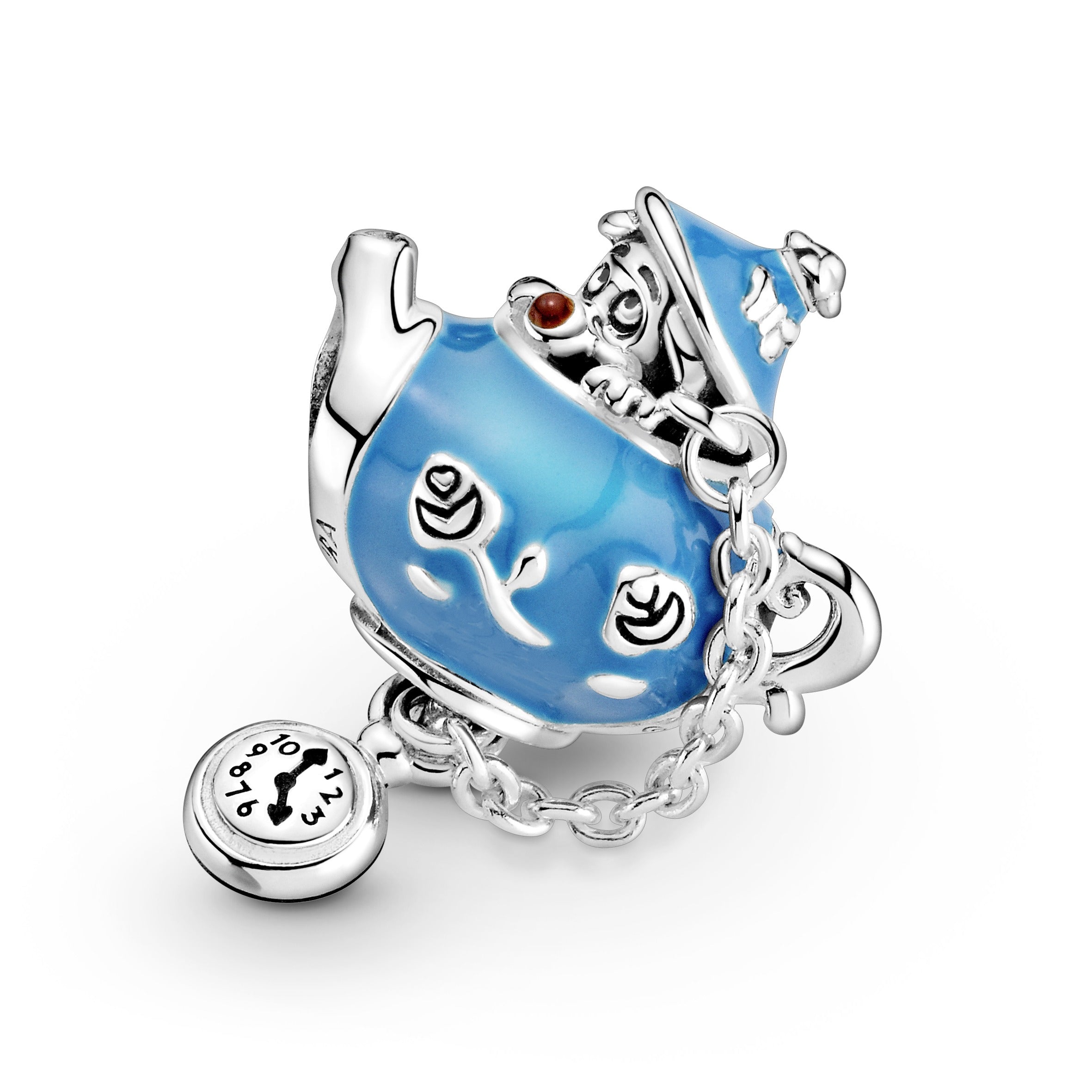 PANDORA Disney Alice In Wonderland Unbirthday Party Teapot Charm Enamel Blue Disney X PANDORA Charms Bracelet Charm Jewelry Gift