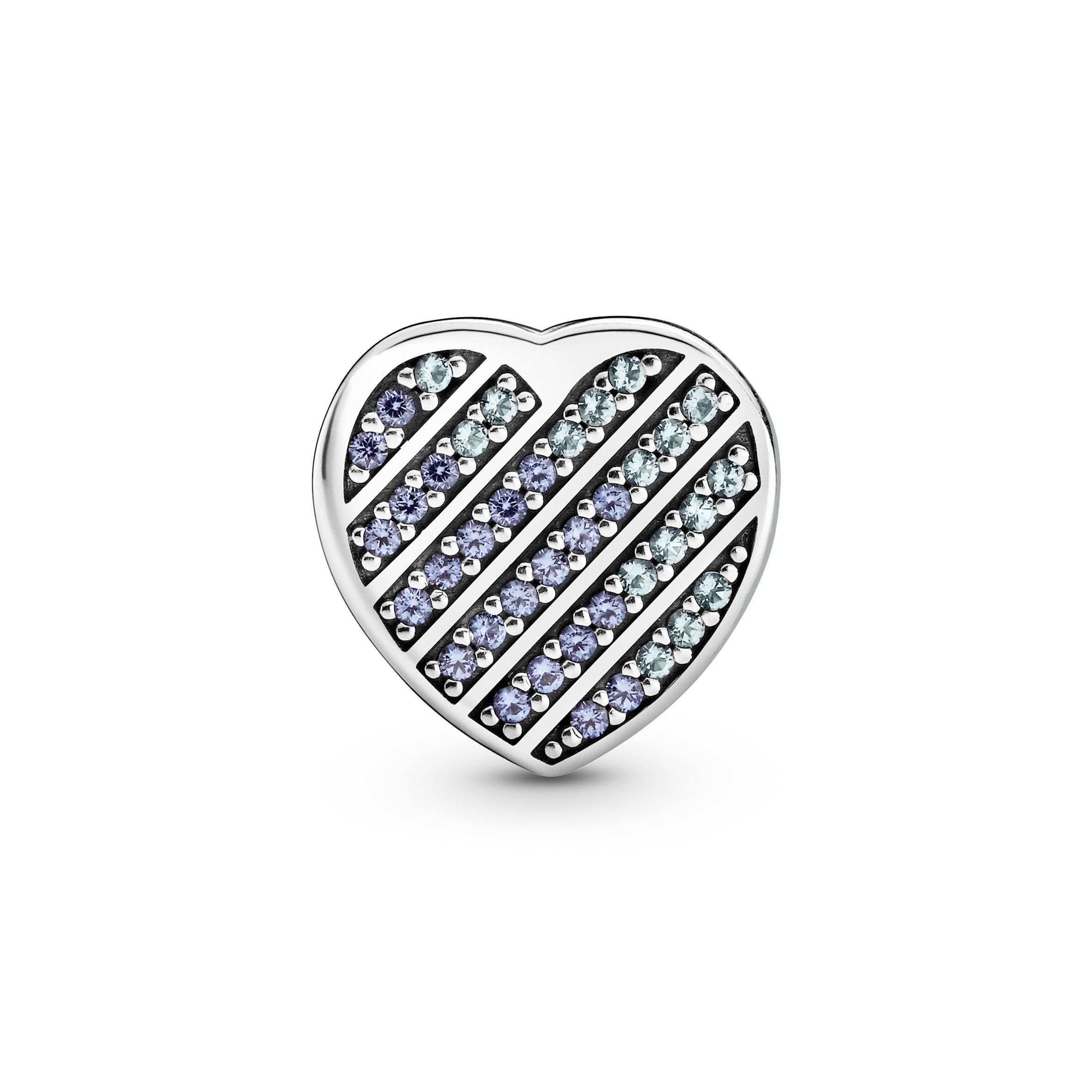 PANDORA Reflexions Blue Pavé Heart Clip Charm Cubic Zirconia Love Charms Bracelet Charm Jewelry Gift