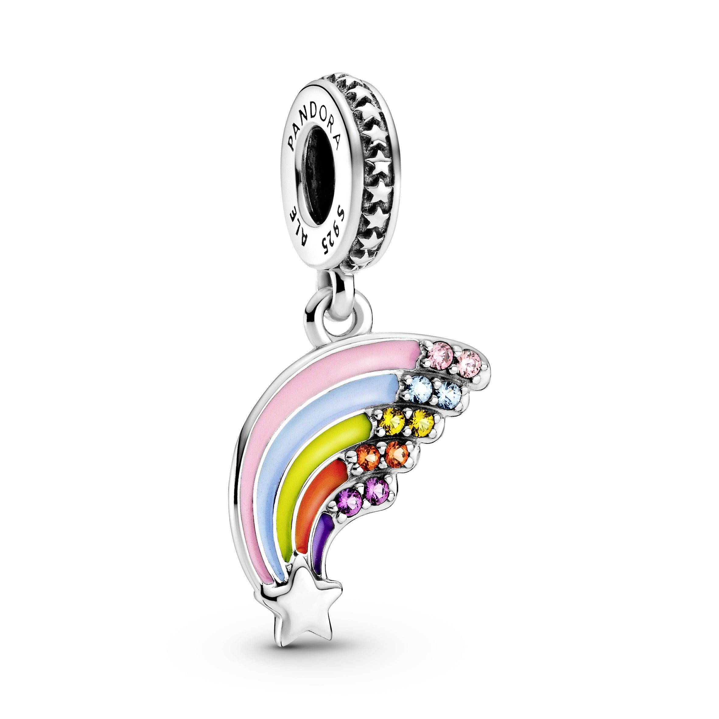 PANDORA Colourful Rainbow Dangle Charm Cubic Zirconia Blue Nature Charms Bracelet Charm Jewelry Gift
