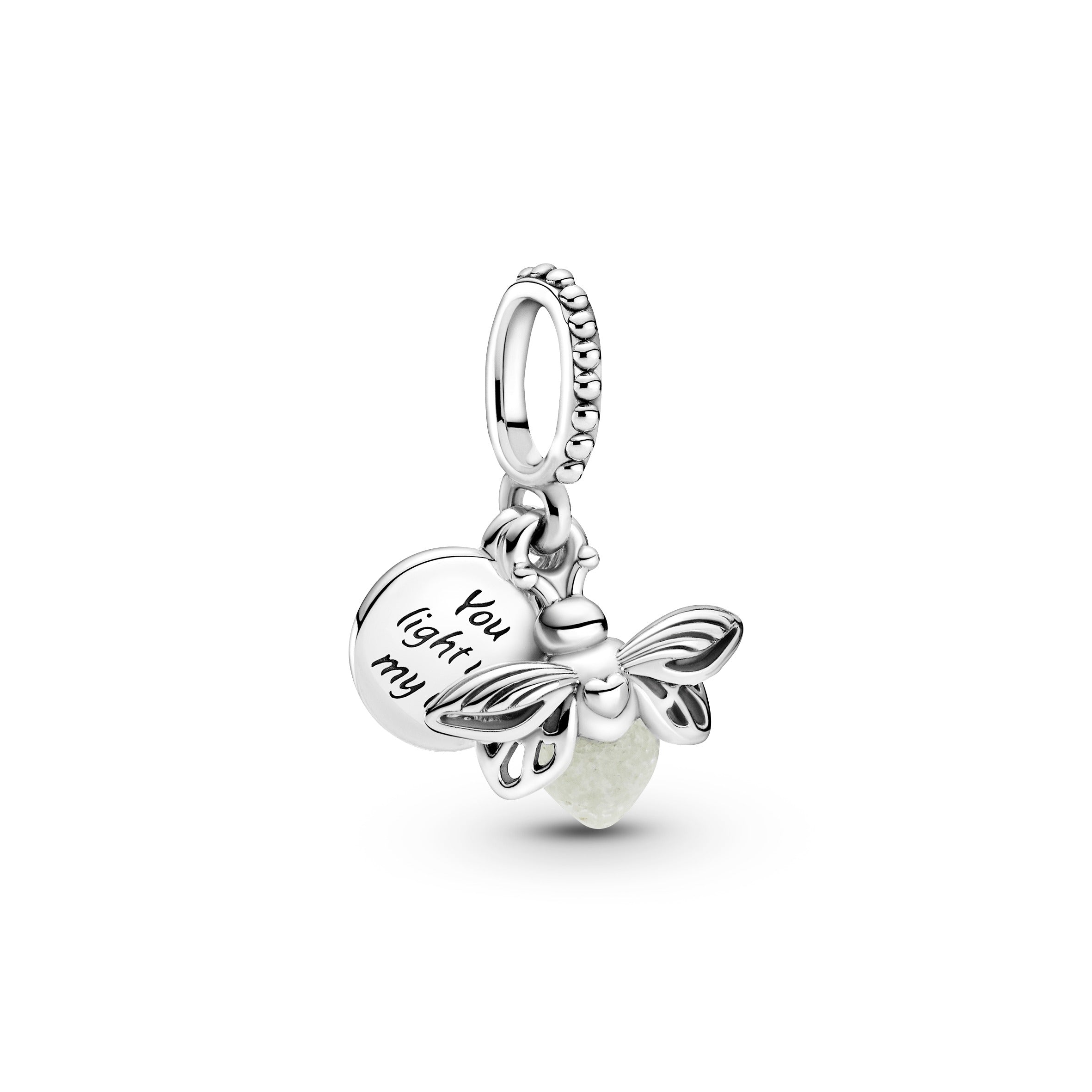 PANDORA Glow-in-the-dark Firefly Dangle Charm Sterling Silver Animals Charms Bracelet Charm Jewelry Gift