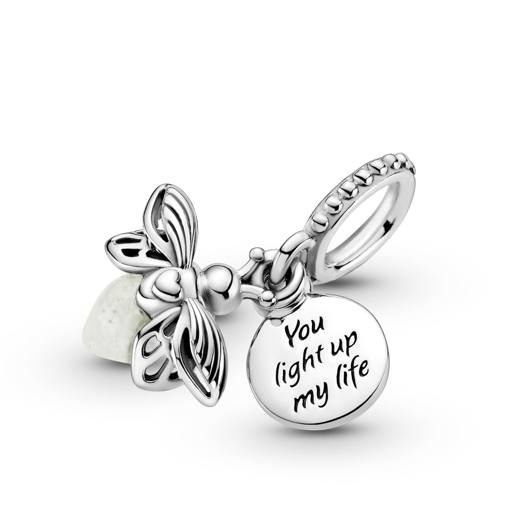 PANDORA Glow-in-the-dark Firefly Dangle Charm Sterling Silver Animals Charms Bracelet Charm Jewelry Gift