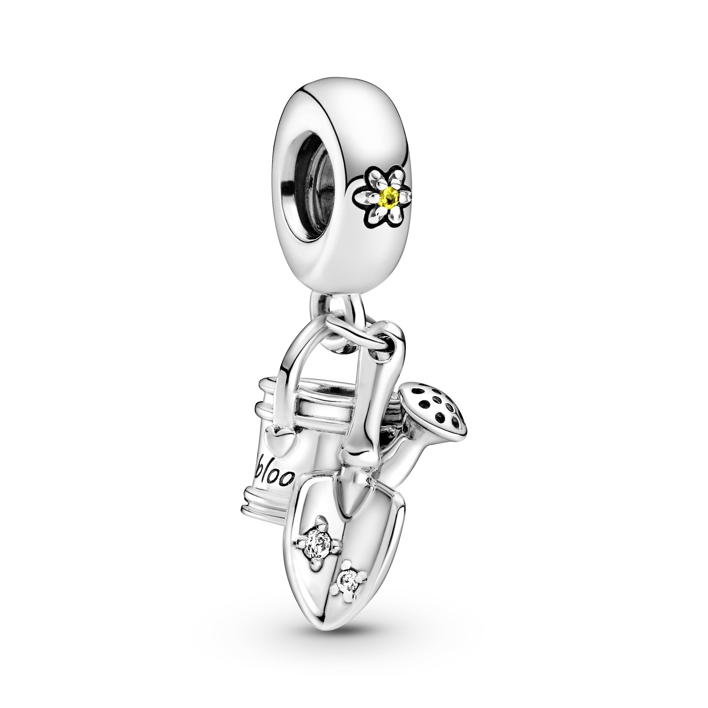 PANDORA Watering Can And Trowel Dangle Charm Cubic Zirconia Floral Charms Bracelet Charm Jewelry Gift