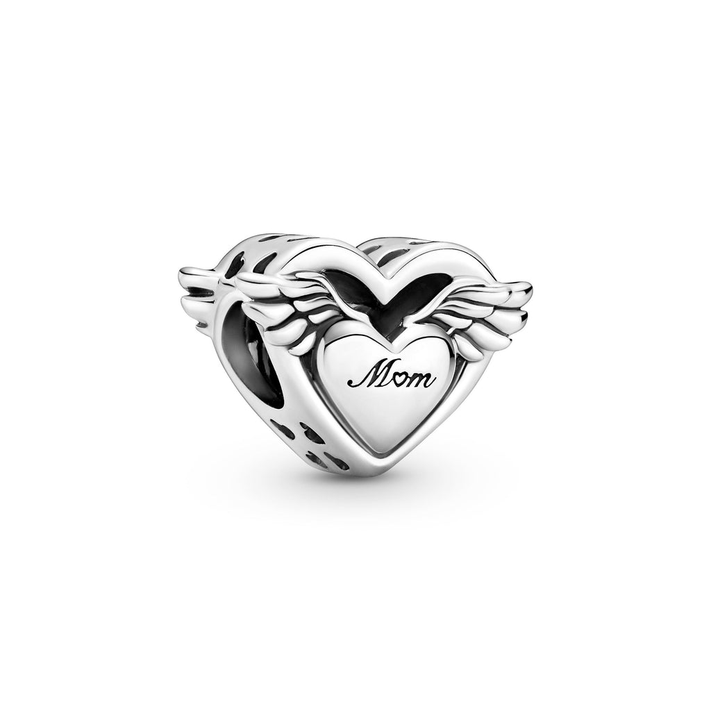 PANDORA Angel Wings And Mum Charm Sterling Silver Family And Friends Charms Bracelet Charm Jewelry Gift