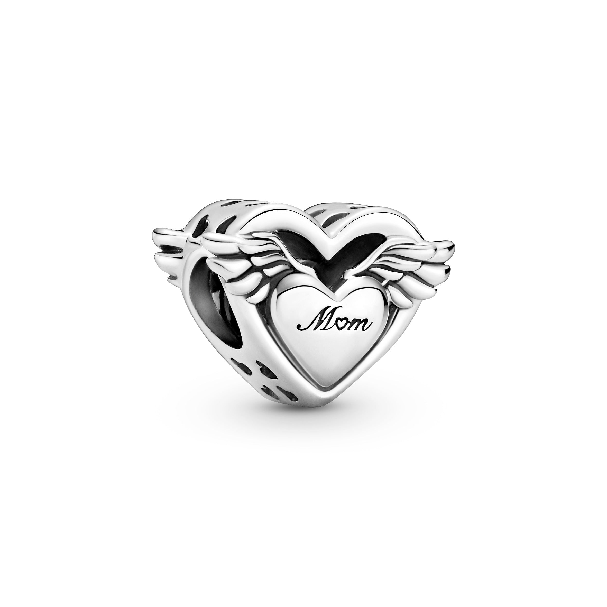 PANDORA Angel Wings And Mum Charm Sterling Silver Family And Friends Charms Bracelet Charm Jewelry Gift