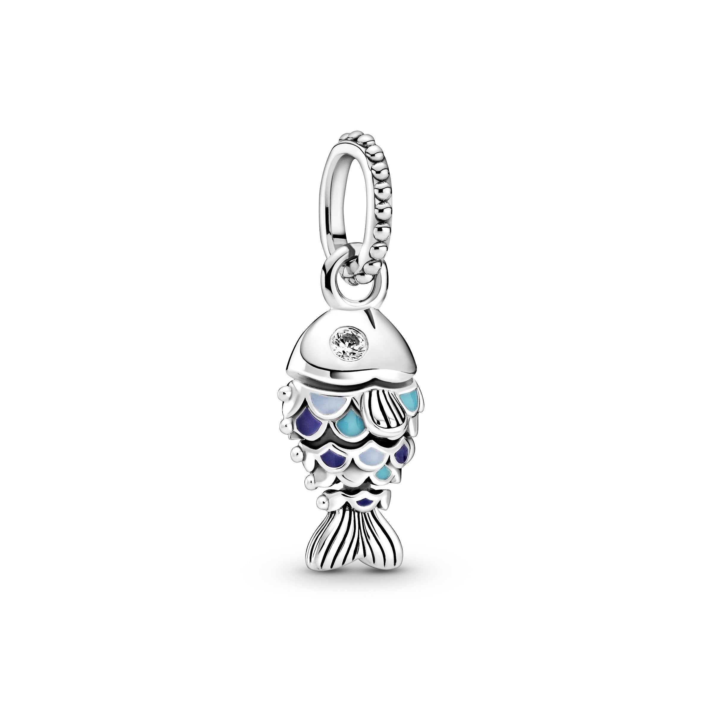 PANDORA Blue Scaled Fish Dangle Charm Cubic Zirconia Animals Charms Bracelet Charm Jewelry Gift