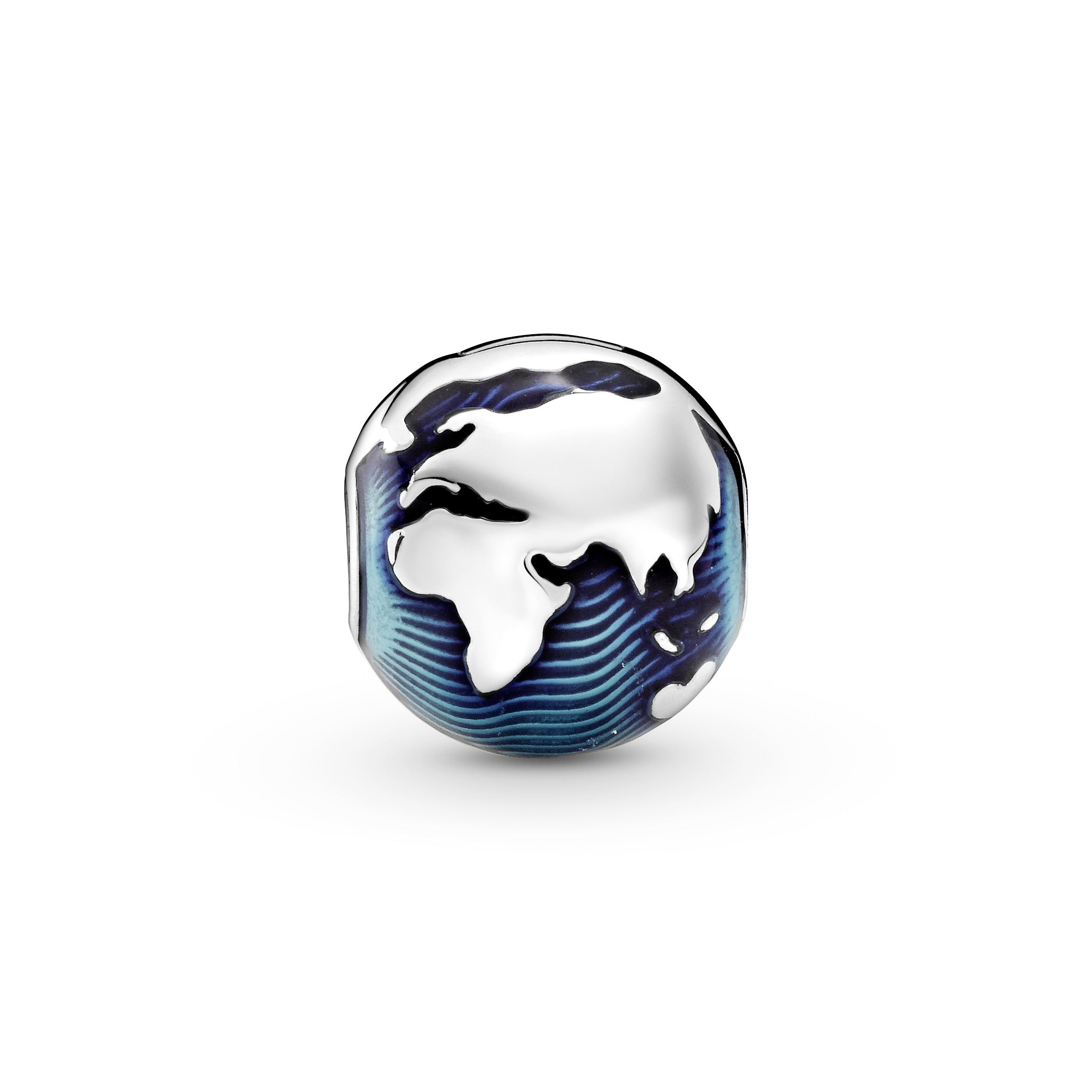 PANDORA Blue Globe Clip Charm Enamel Travel Charms Bracelet Charm Jewelry Gift