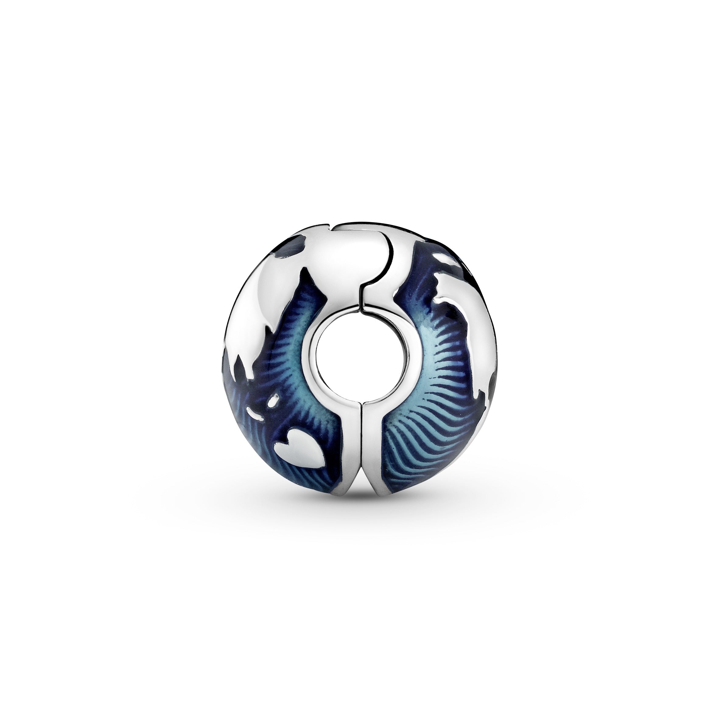 PANDORA Blue Globe Clip Charm Enamel Travel Charms Bracelet Charm Jewelry Gift