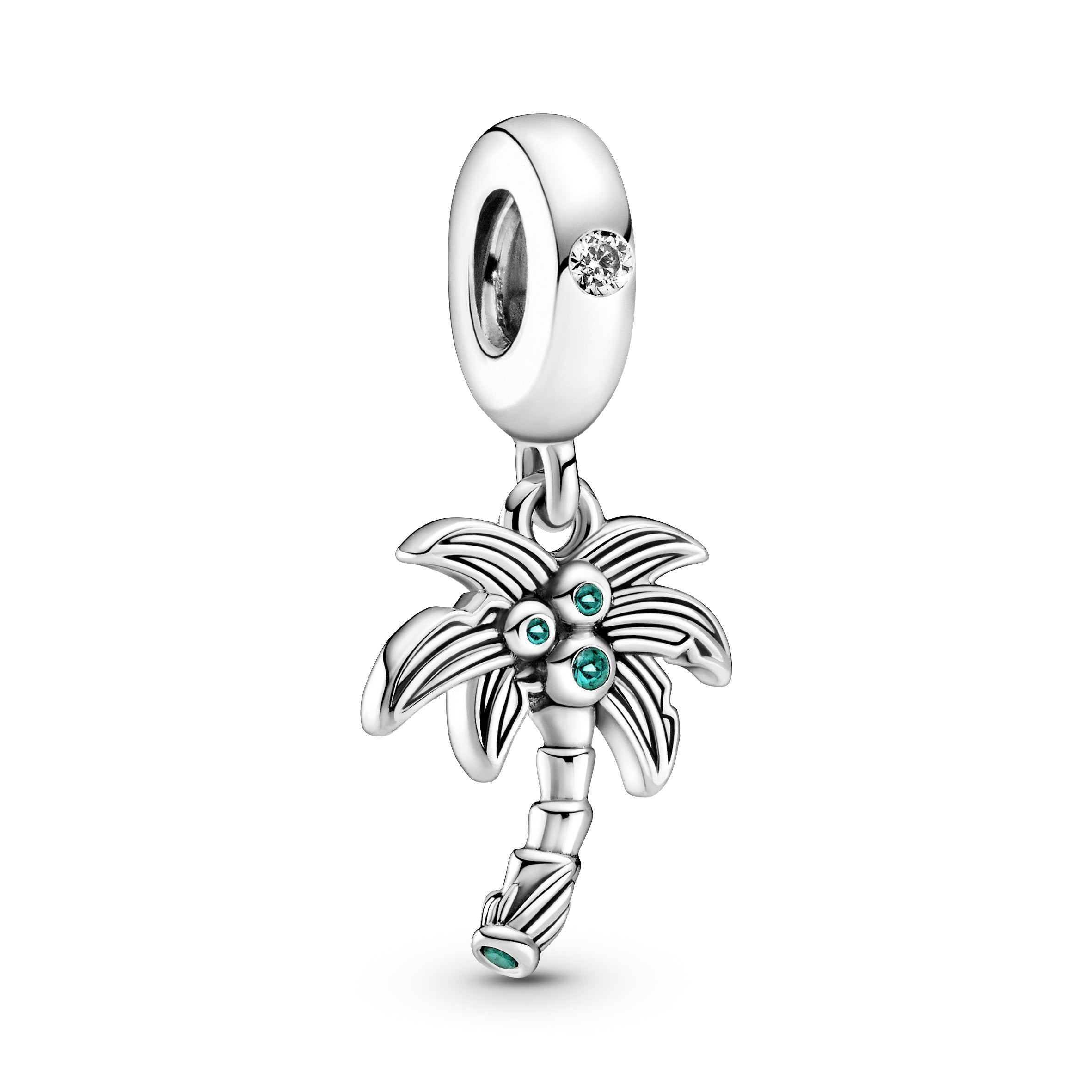 PANDORA Palm Tree And Coconuts Dangle Charm Crystals Nature Charms Bracelet Charm Jewelry Gift