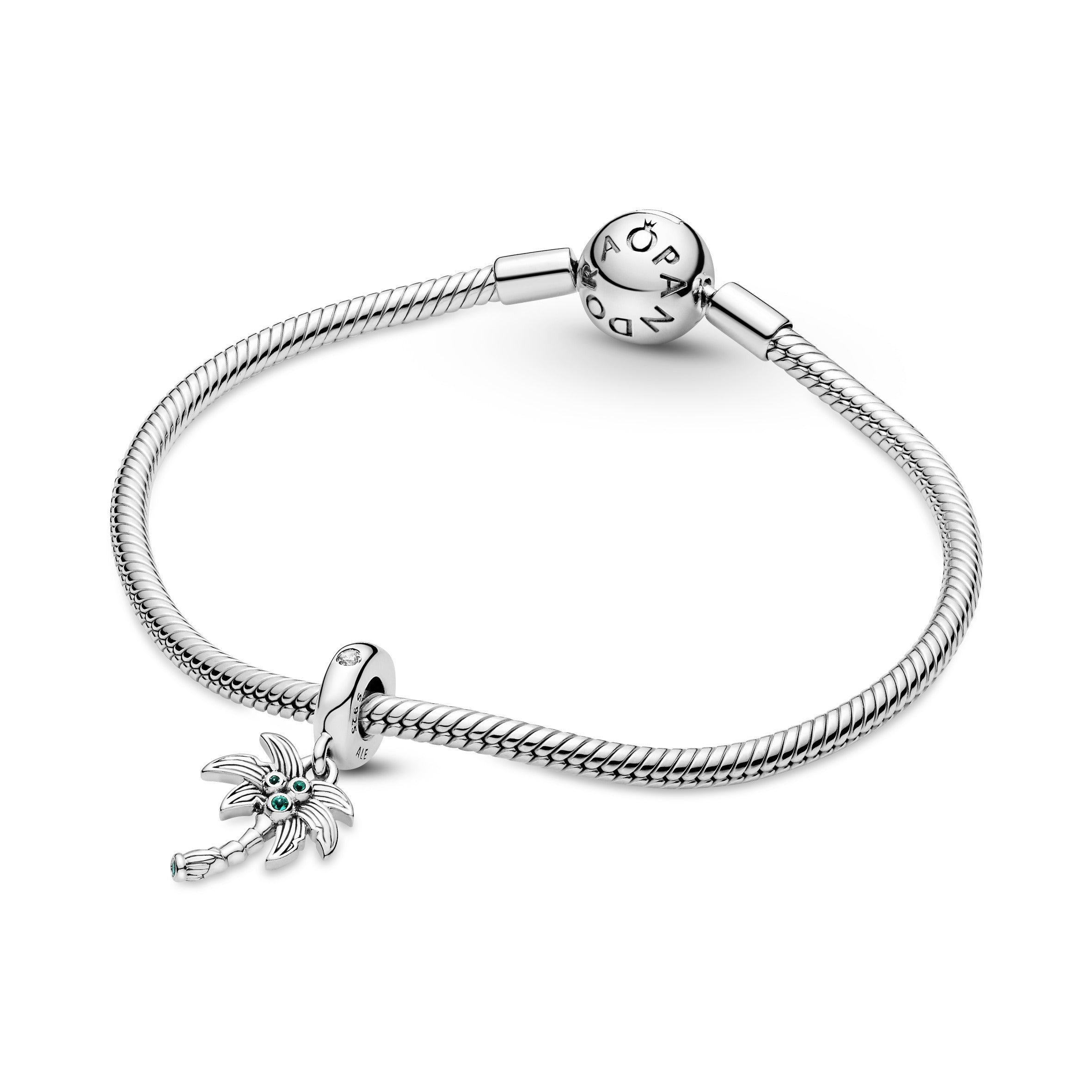 PANDORA Palm Tree And Coconuts Dangle Charm Crystals Nature Charms Bracelet Charm Jewelry Gift