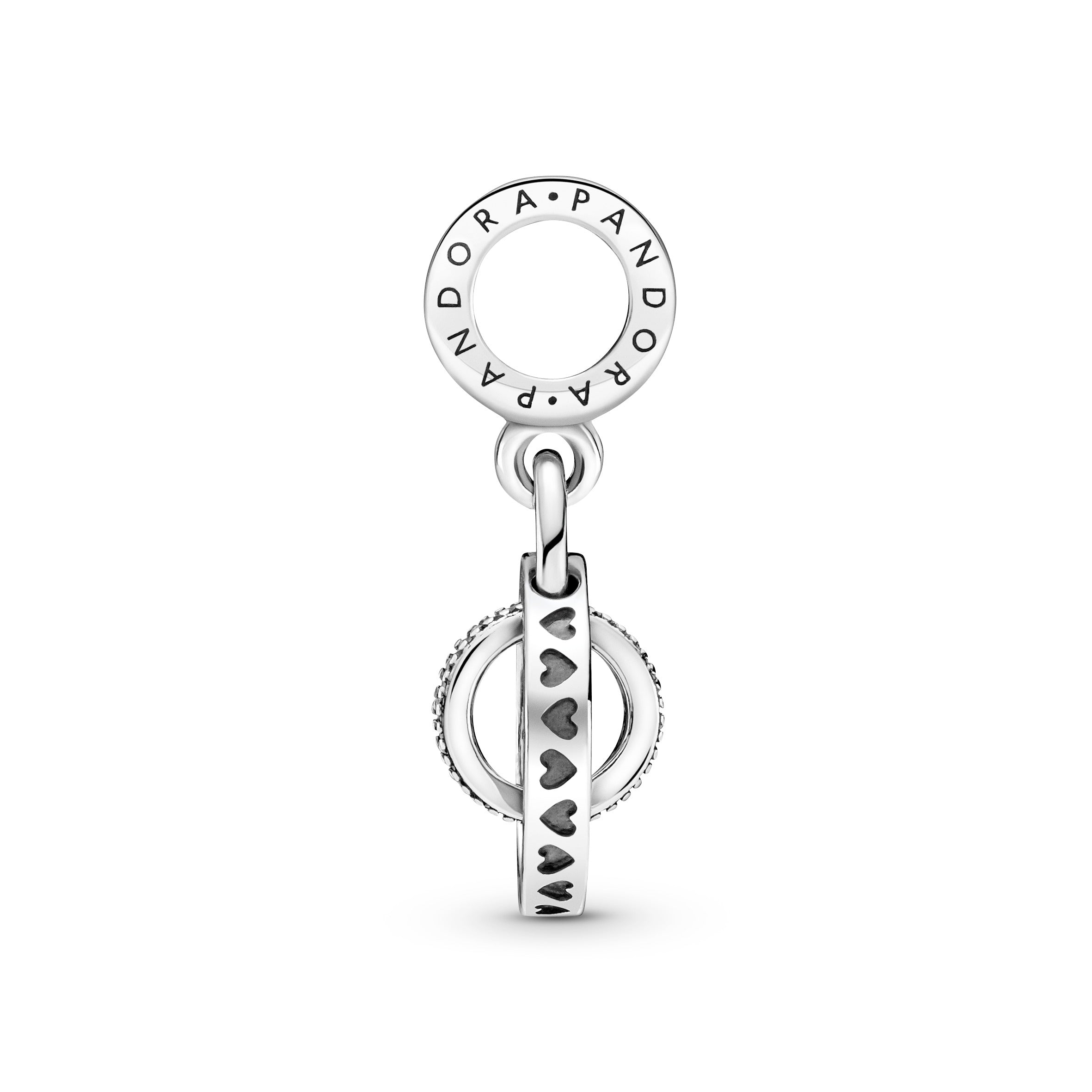 PANDORA Logo Circles Dangle Charm Cubic Zirconia Charms Bracelet Charm Jewelry Gift