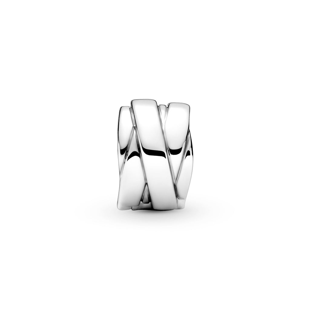 PANDORA Polished Ribbons Clip Charm Sterling Silver Charms Bracelet Charm Jewelry Gift