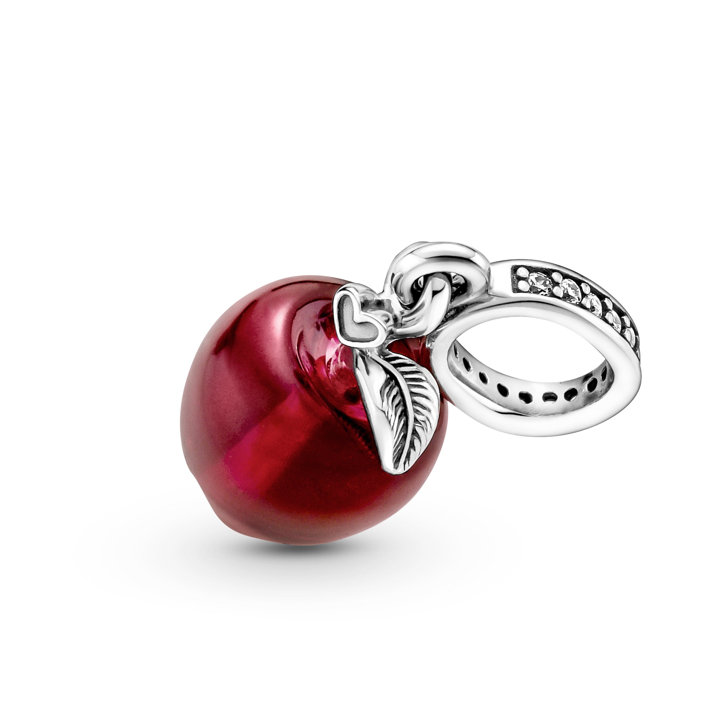 PANDORA Murano Glass Red Apple Dangle Charm Cubic Zirconia Charms Bracelet Charm Jewelry Gift