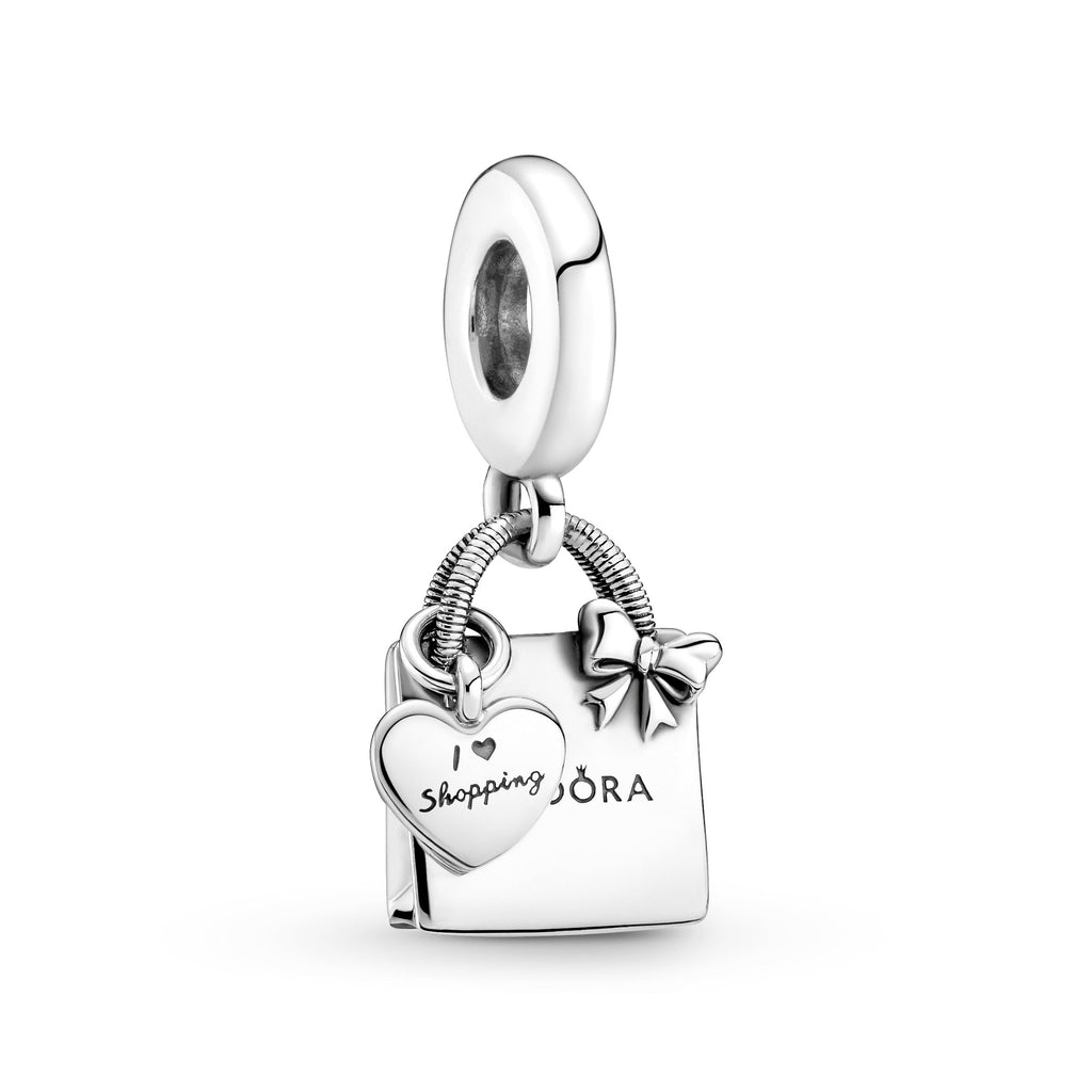 PANDORA Shopping Bag Dangle Charm Sterling Silver Charms Bracelet Charm Jewelry Gift