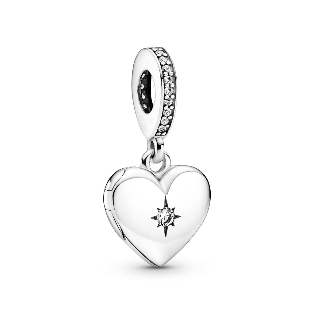 PANDORA Openable Heart Locket Dangle Charm Cubic Zirconia Charms Bracelet Charm Jewelry Gift