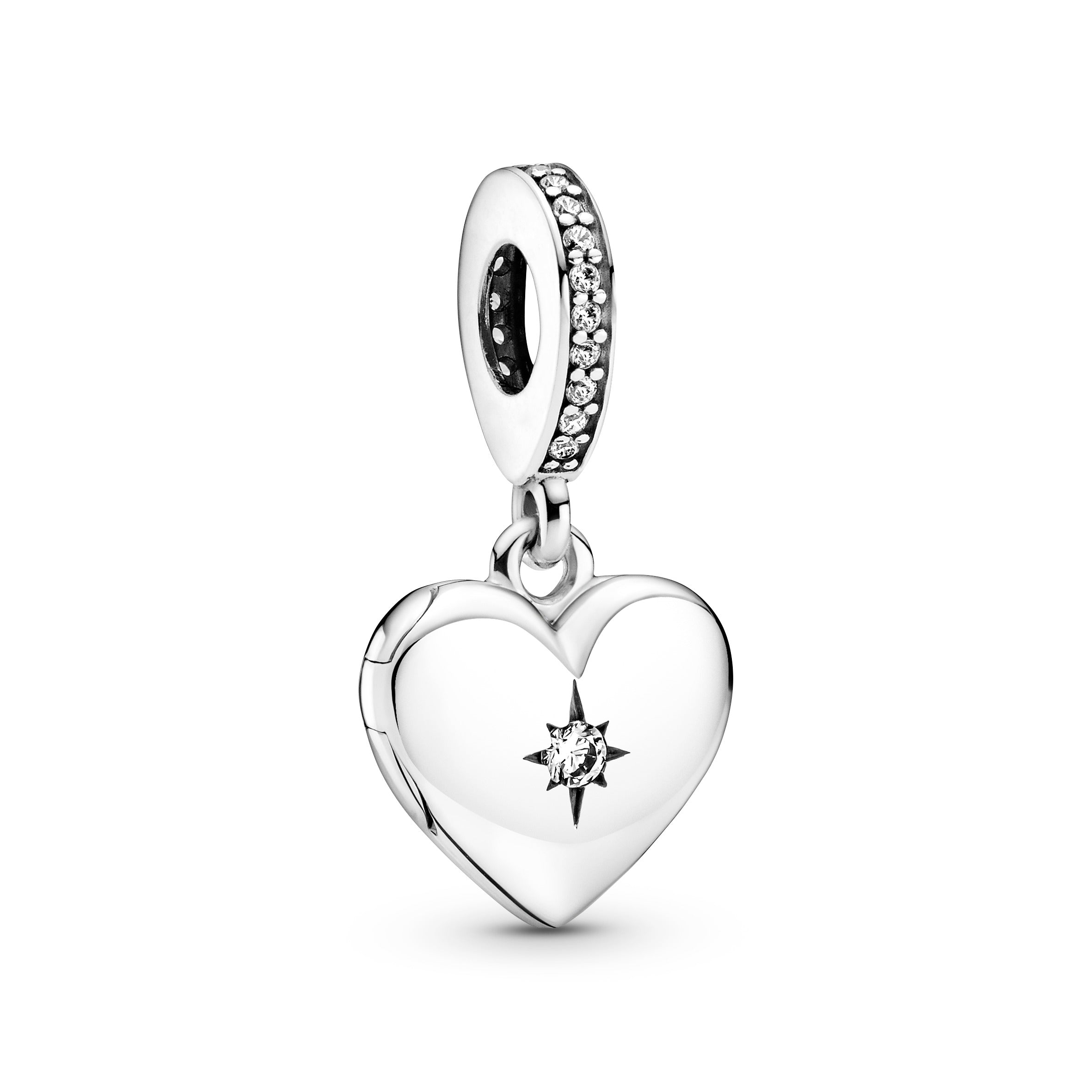PANDORA Openable Heart Locket Dangle Charm Cubic Zirconia Charms Bracelet Charm Jewelry Gift